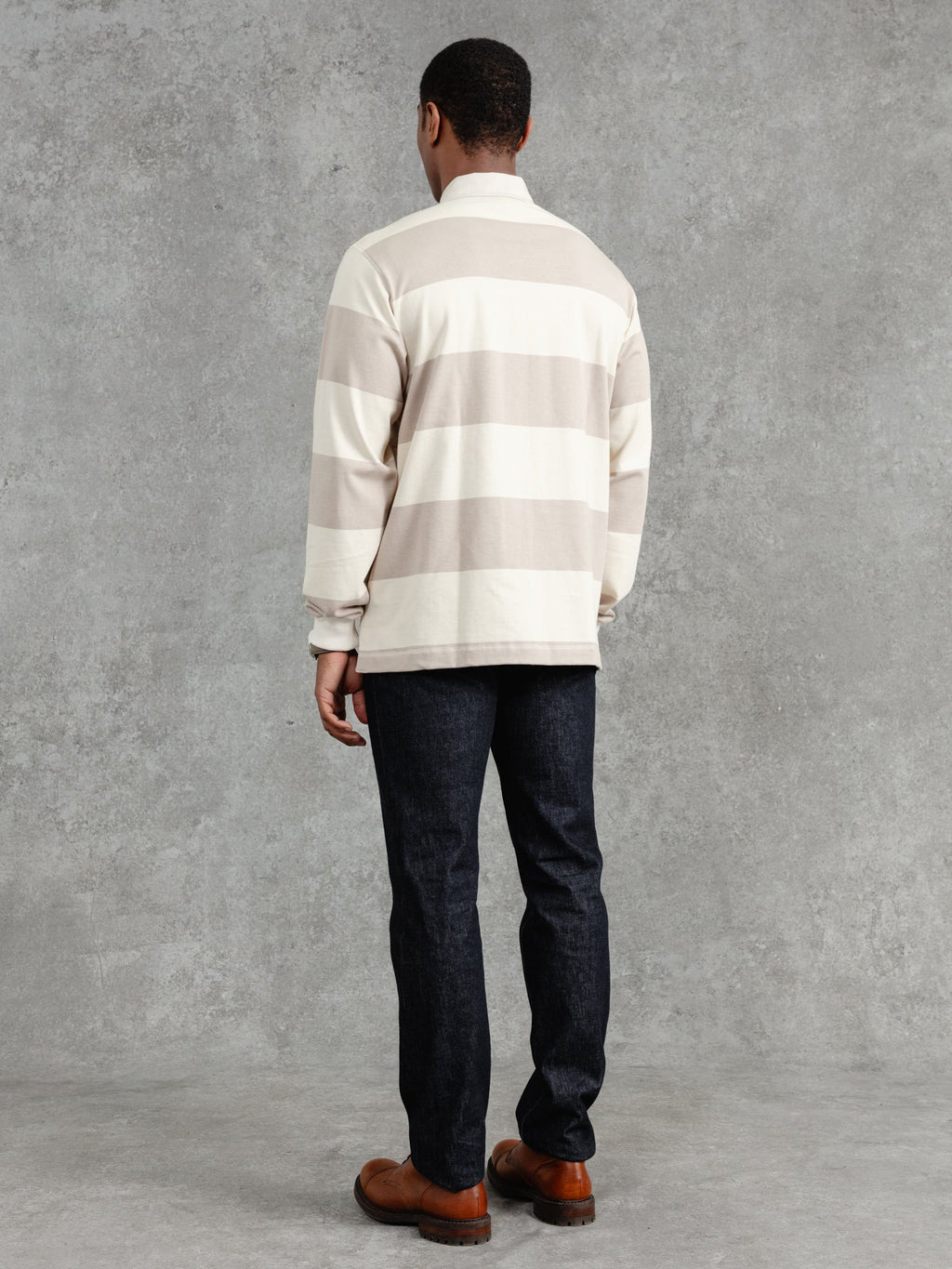 The Regents Rugby Shirt - Ivory & Pebble