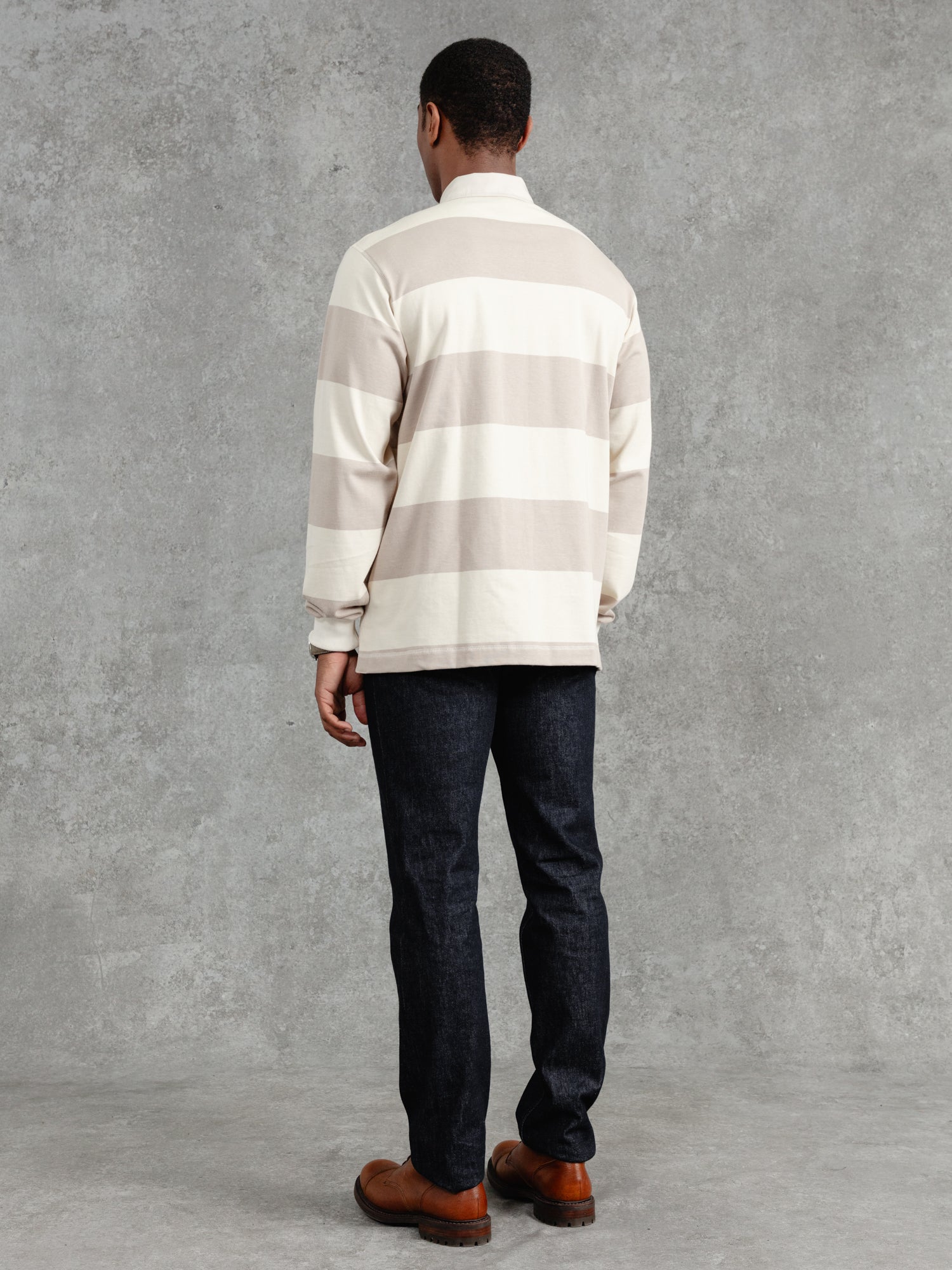 The Regents Rugby Shirt - Ivory & Pebble