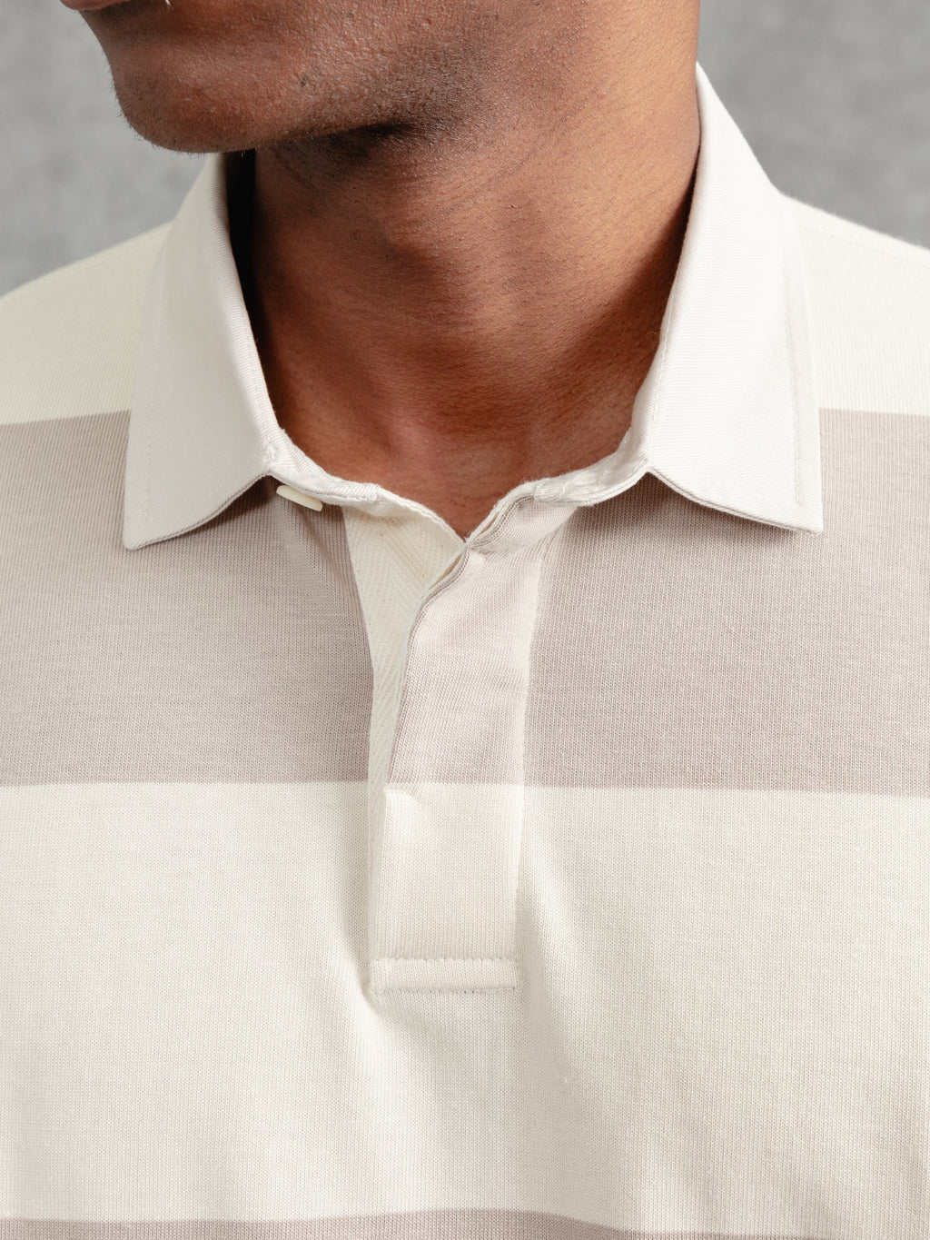 The Regents Rugby Shirt - Ivory & Pebble
