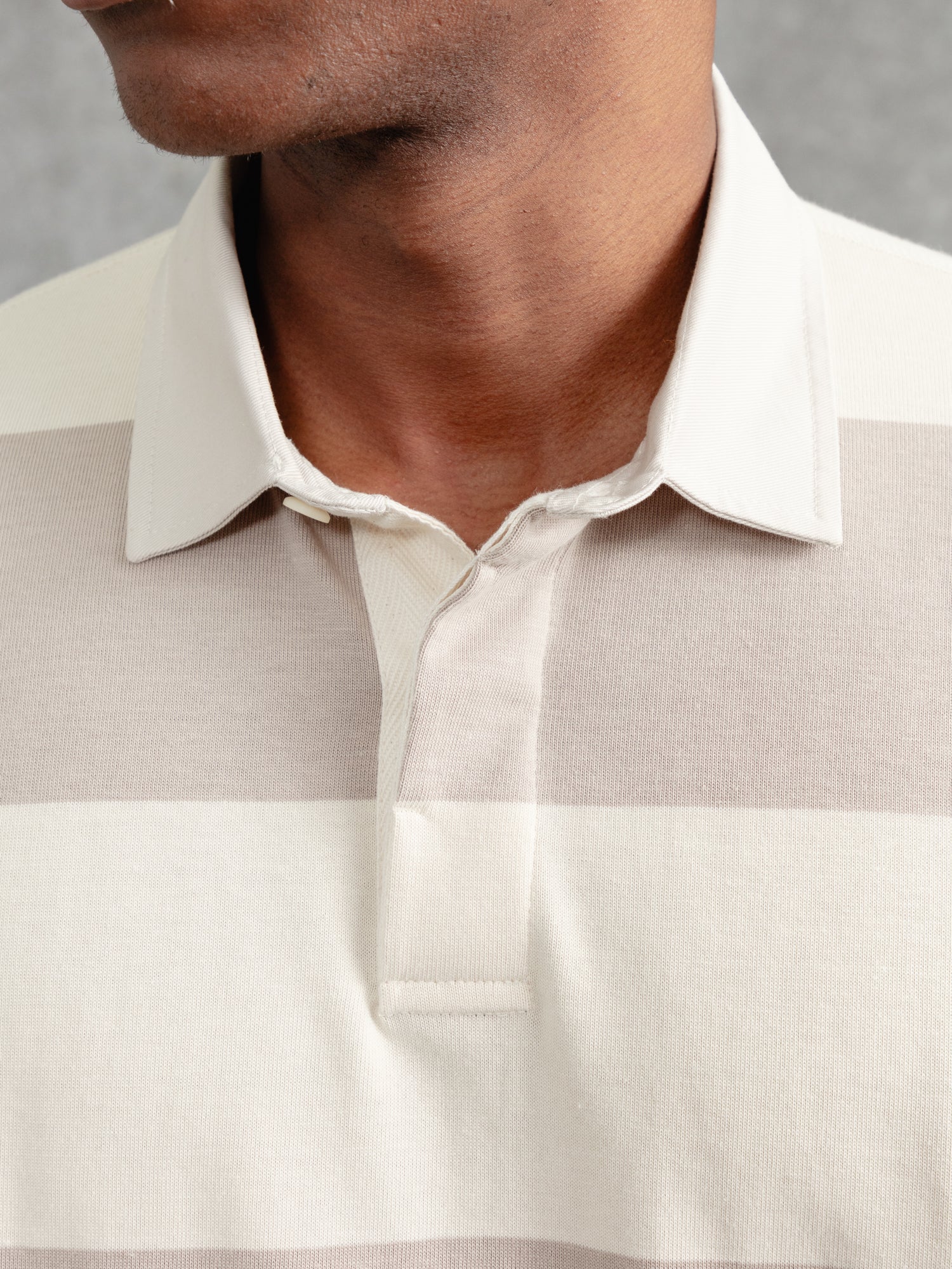 The Regents Rugby Shirt - Ivory & Pebble