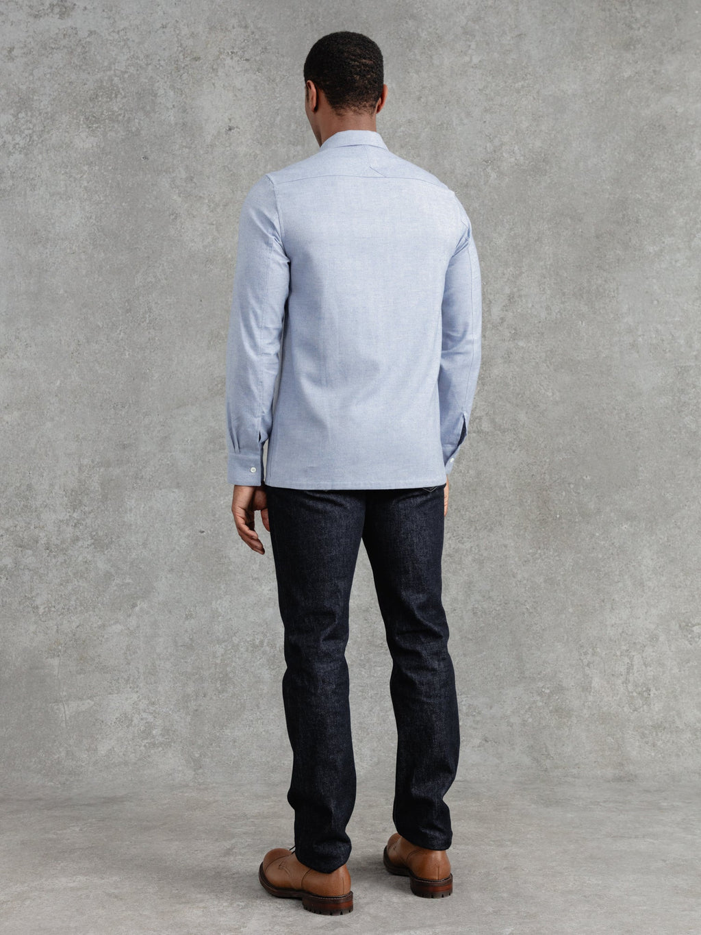 The Victor Melton Shirt - Oxford Blue Herringbone