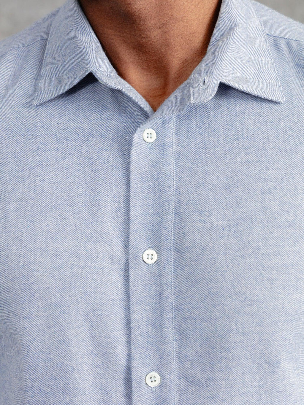 The Victor Melton Shirt - Oxford Blue Herringbone