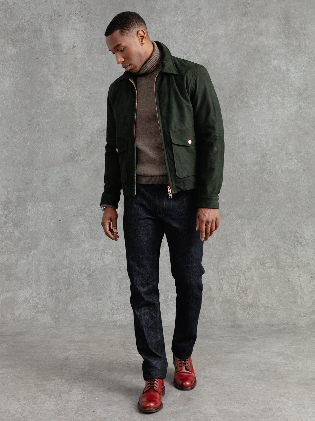 The Calf Suede Bomber - Willow