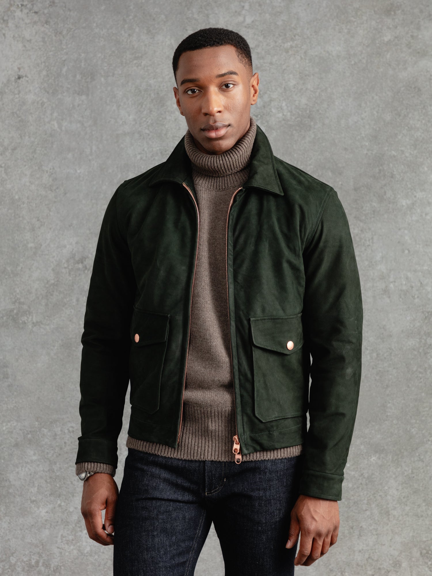 The Calf Suede Bomber - Willow