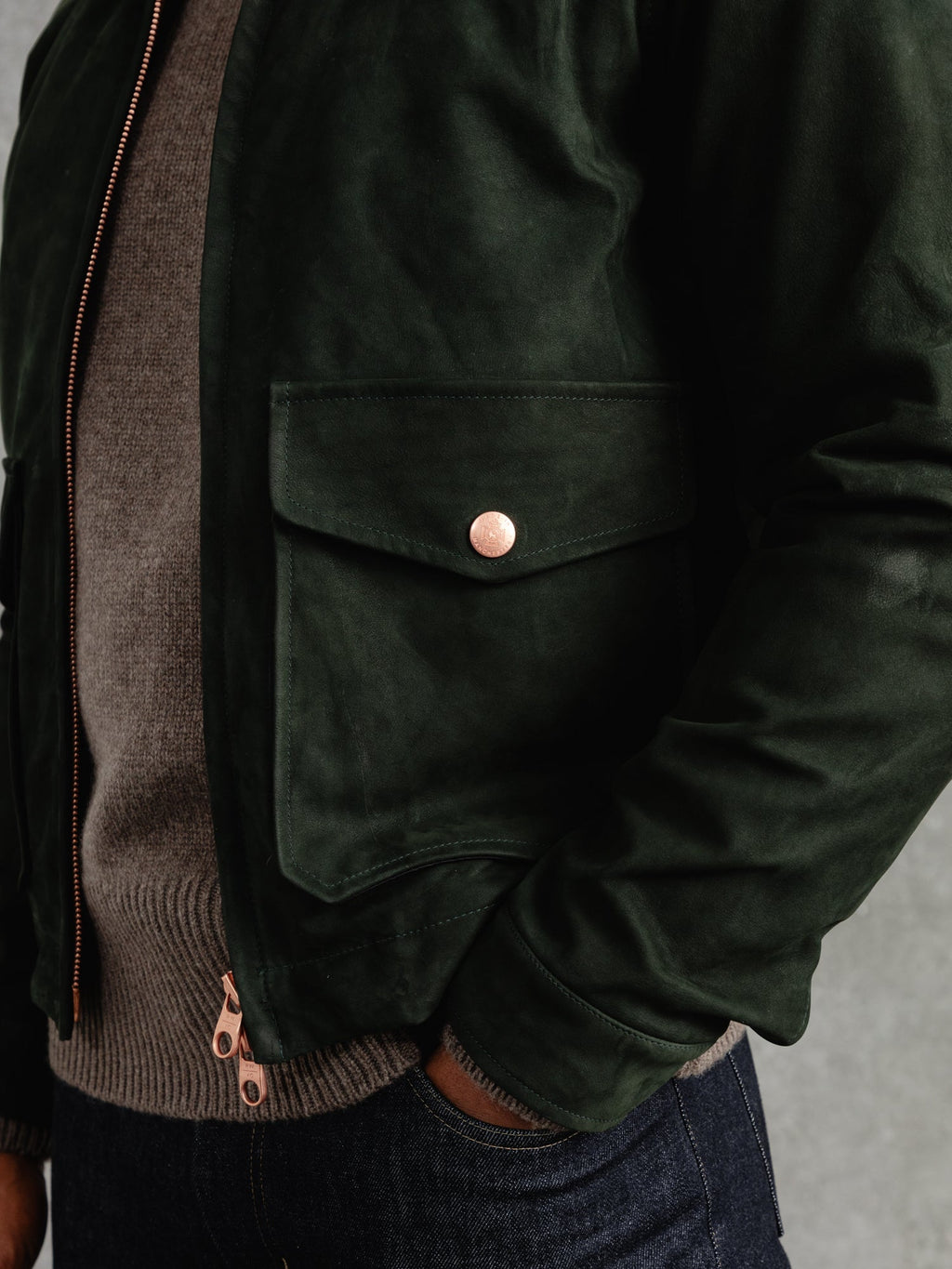 The Calf Suede Bomber - Willow