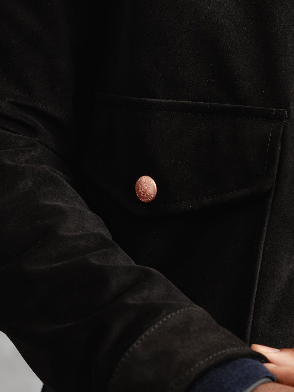 The Calf Suede Bomber - Ivory Black