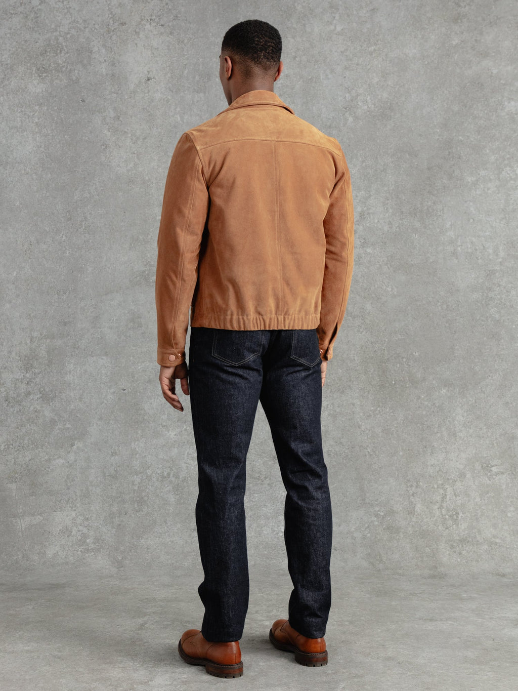 The Calf Suede Bomber - Tan