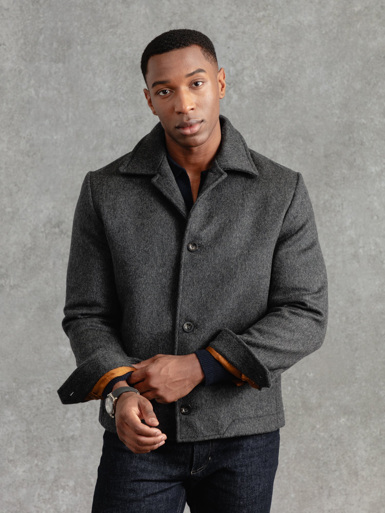 The Cashmere Crew Jacket - Cobble Grey