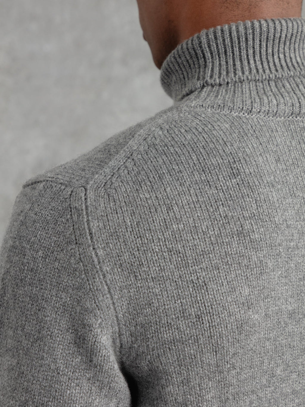 The Cashmere Submariner Rollneck - Cobble Grey
