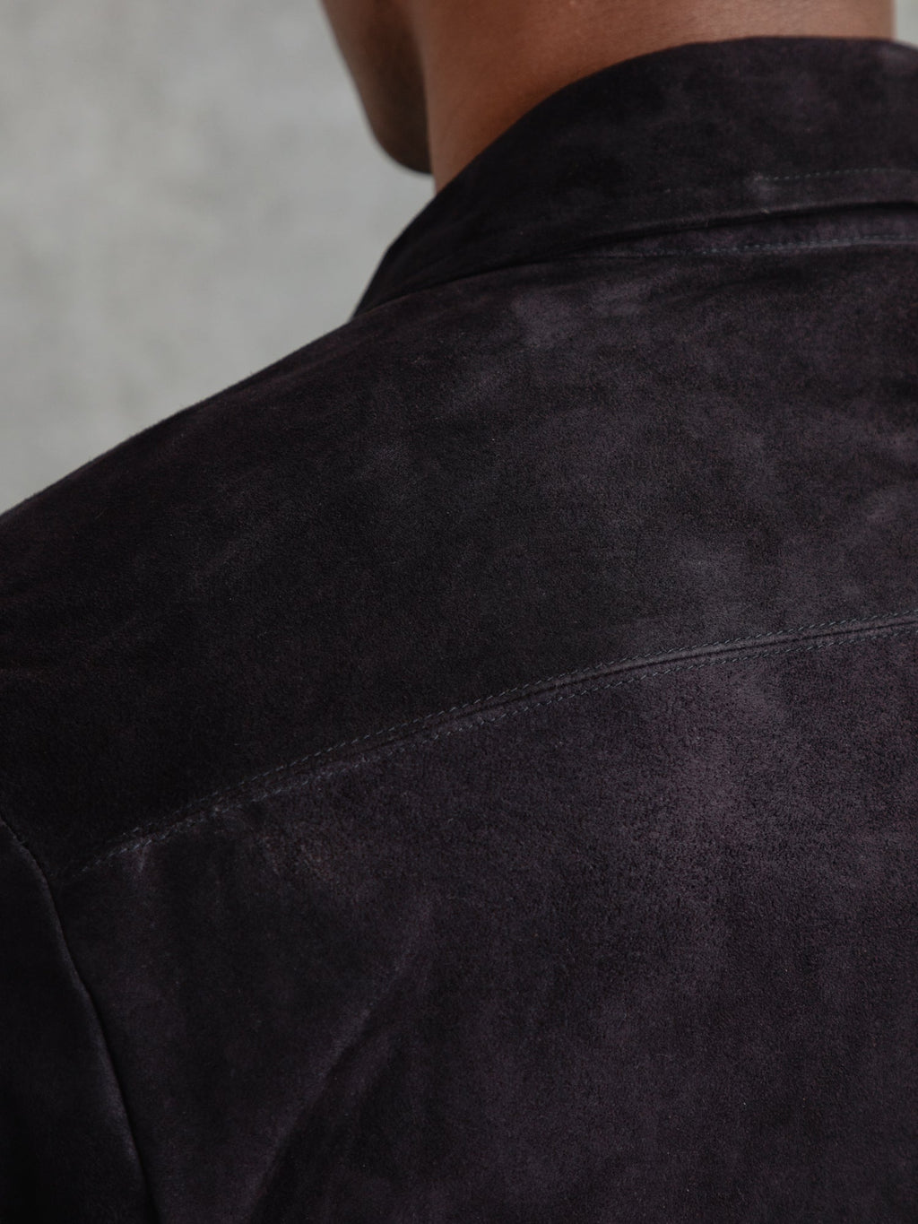 The Suede Studded Overshirt - Midnight