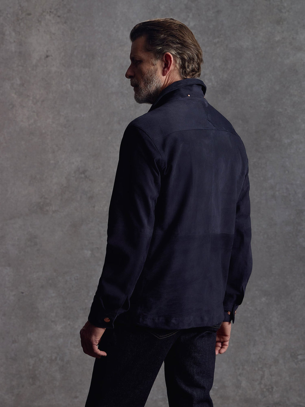 The Shadow Suede Overshirt - Navy