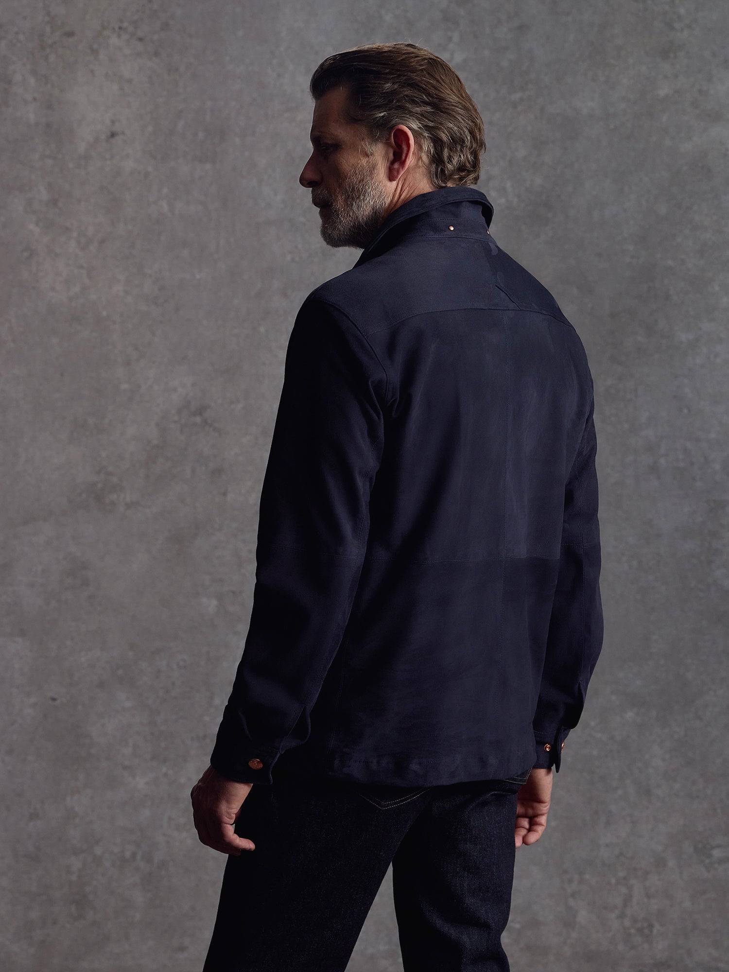 The Shadow Suede Overshirt - Navy