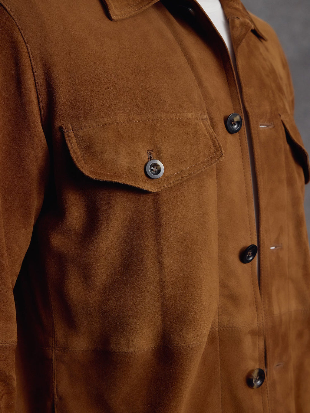 The Shadow Suede Overshirt - Tan