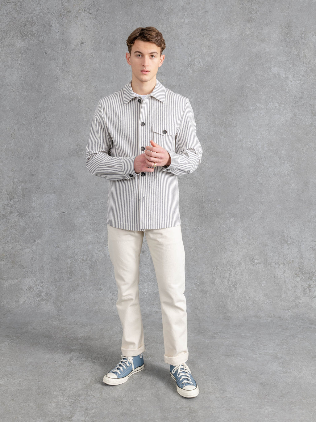 The Seersucker Patch Pocket Overshirt