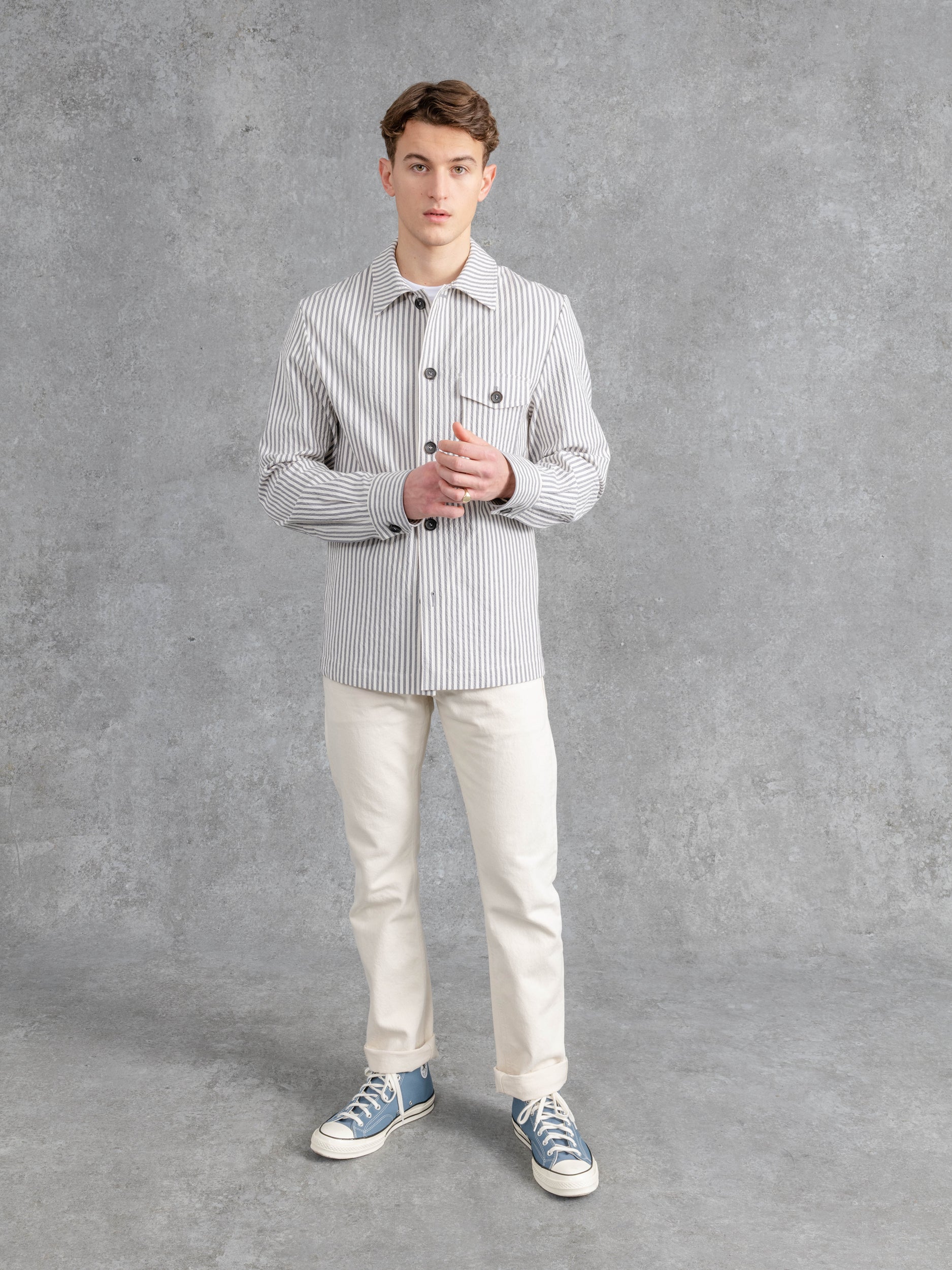 The Seersucker Patch Pocket Overshirt