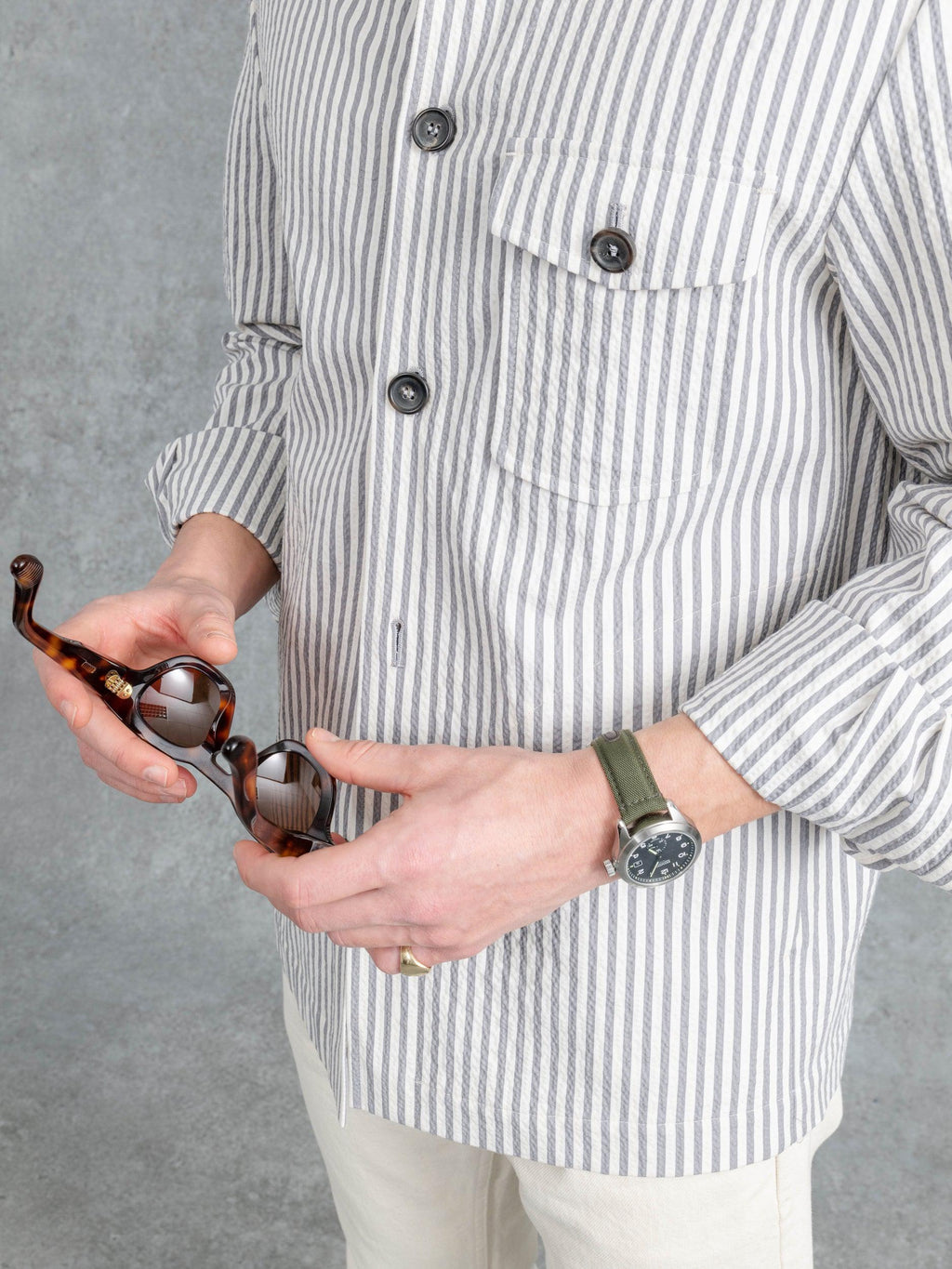 The Seersucker Patch Pocket Overshirt