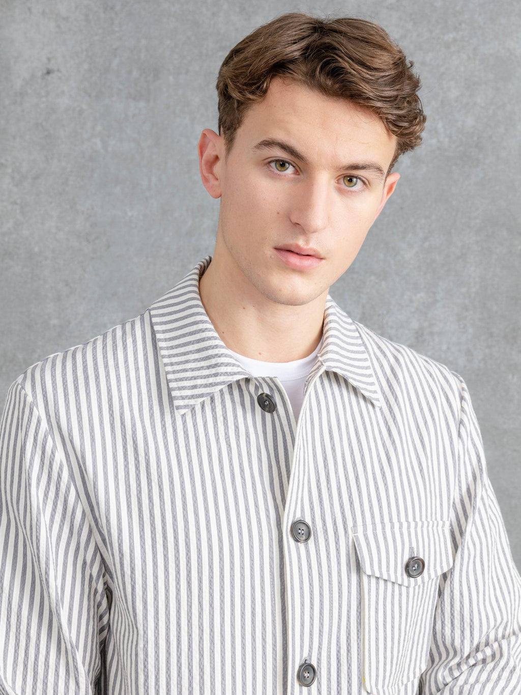 The Seersucker Patch Pocket Overshirt