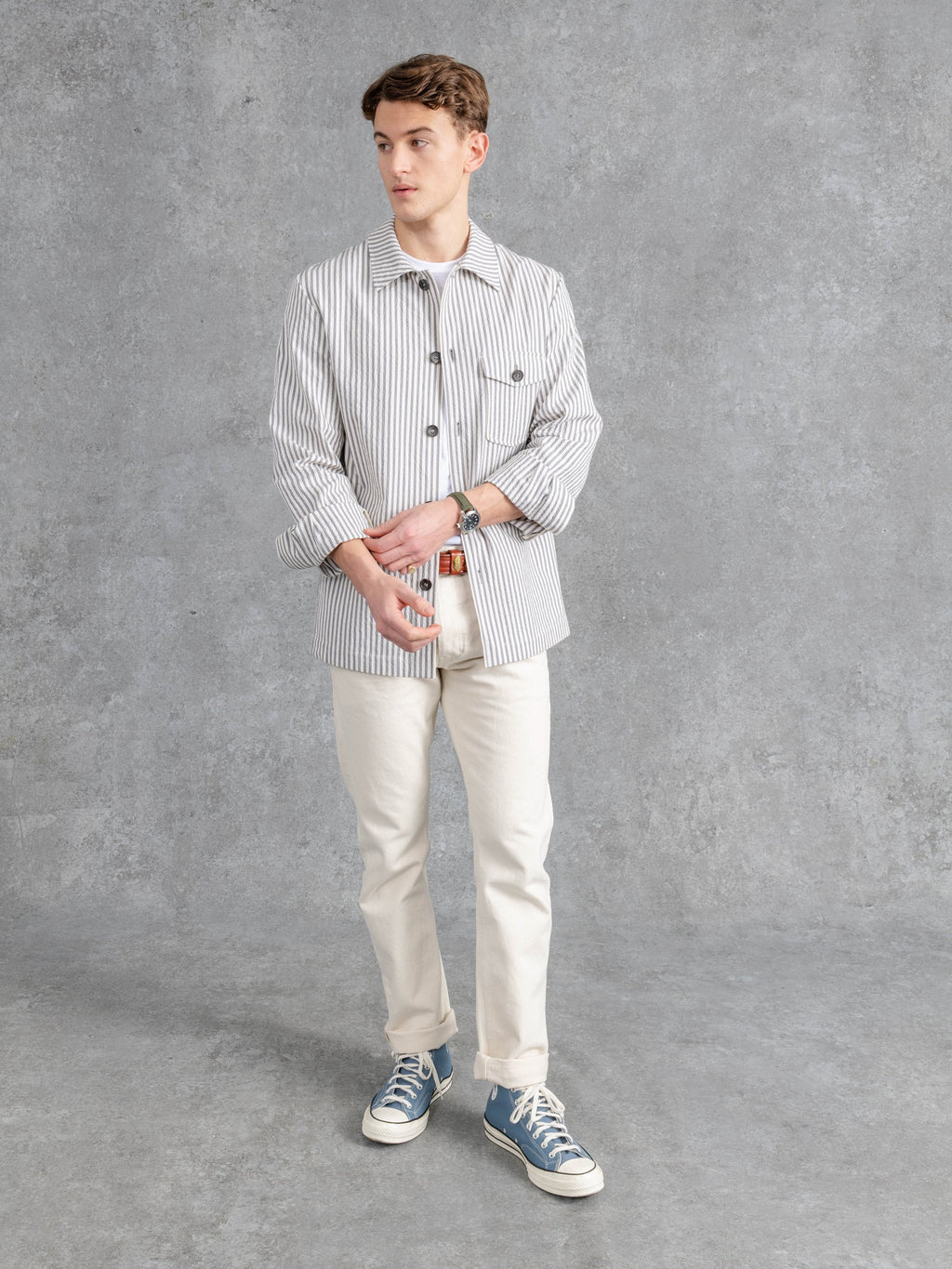 The Seersucker Patch Pocket Overshirt