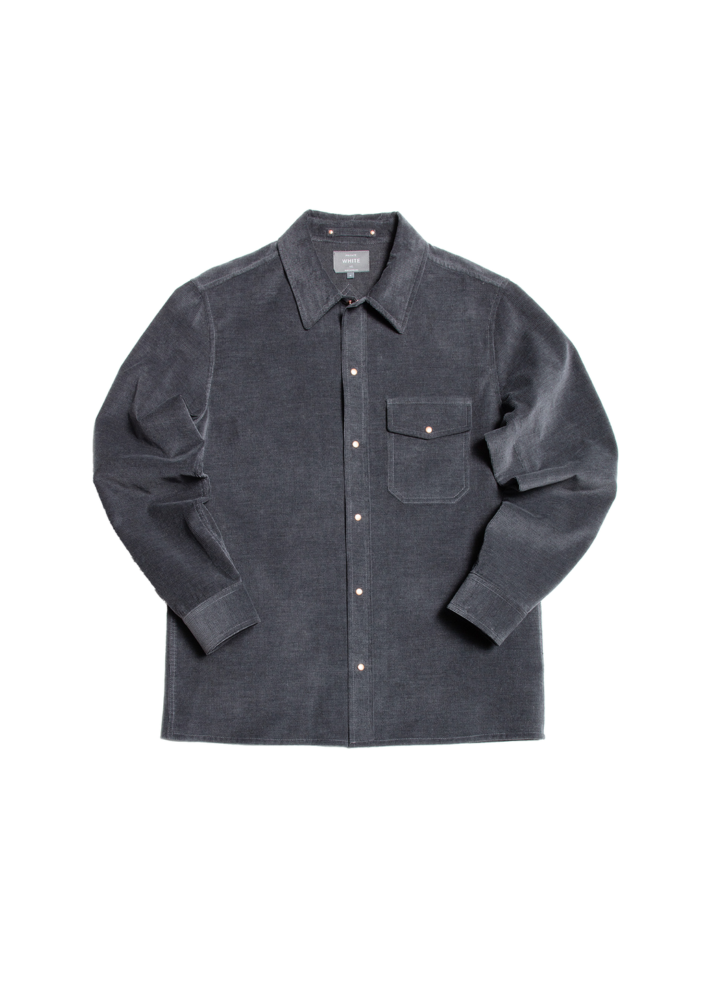 The Cord Saint Studded Shirt - Cobble Grey