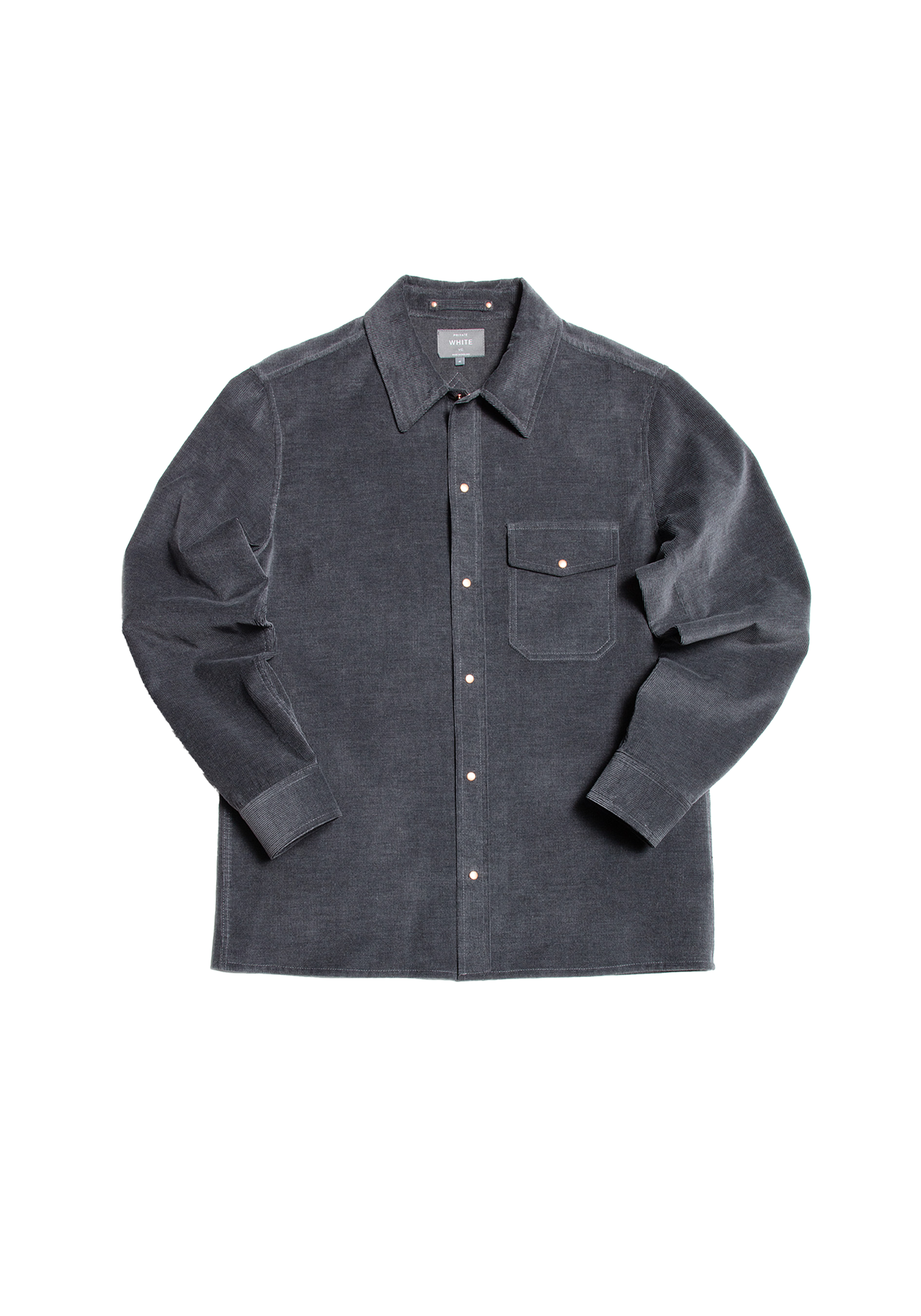 The Cord Saint Studded Shirt - Cobble Grey