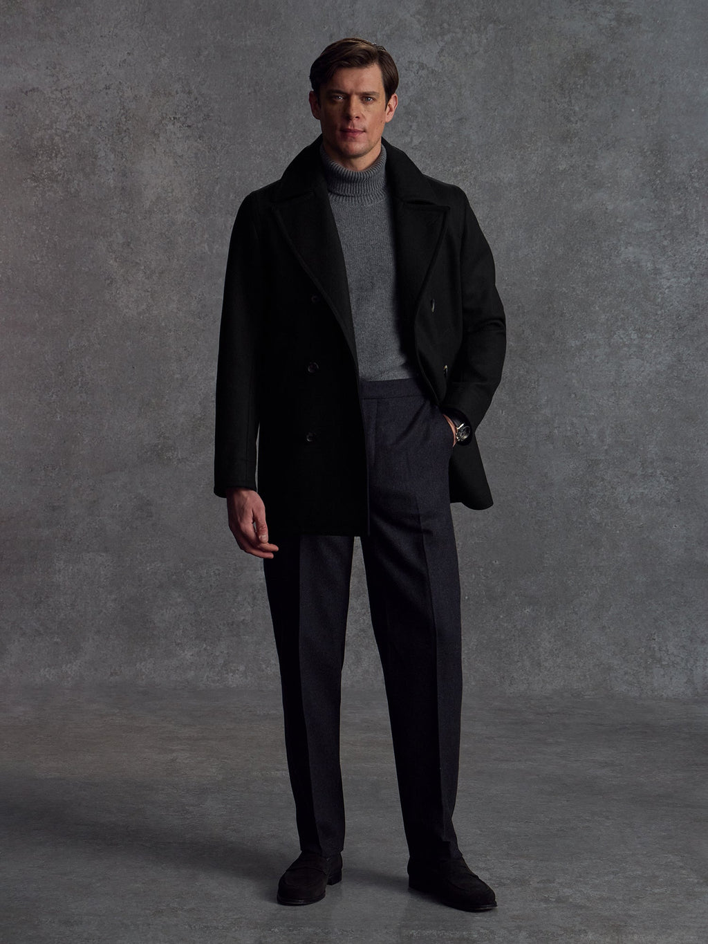 The Manchester Peacoat - Black (Heroes)