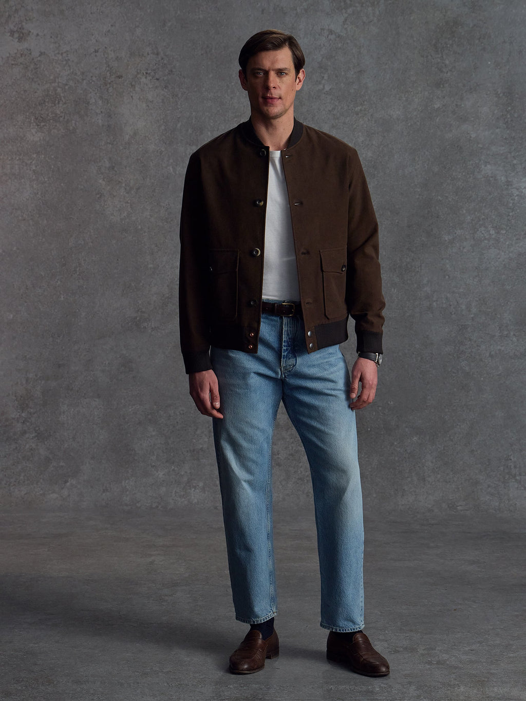 The Moleskin Bomber - Brown