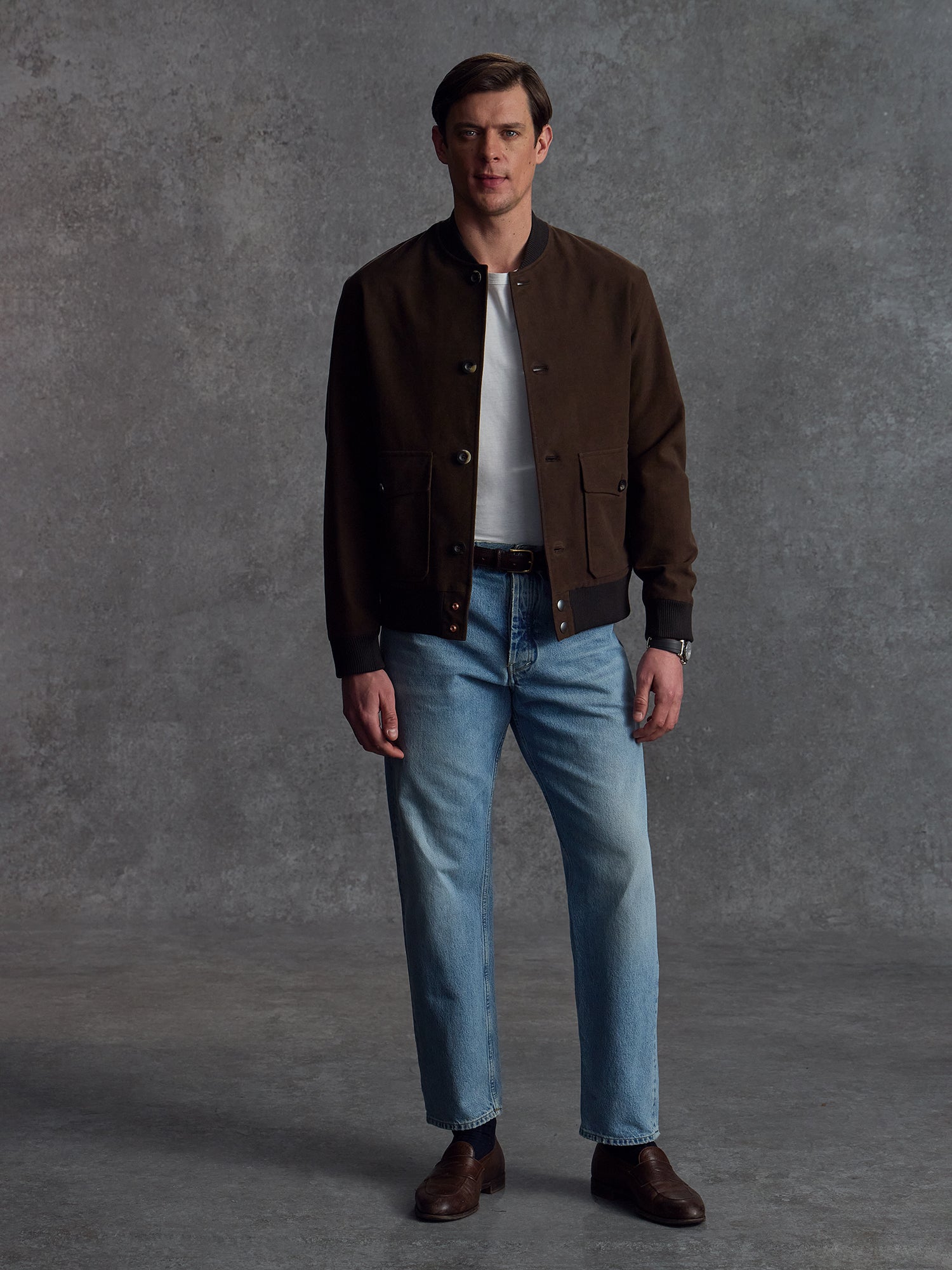 The Moleskin Bomber - Brown