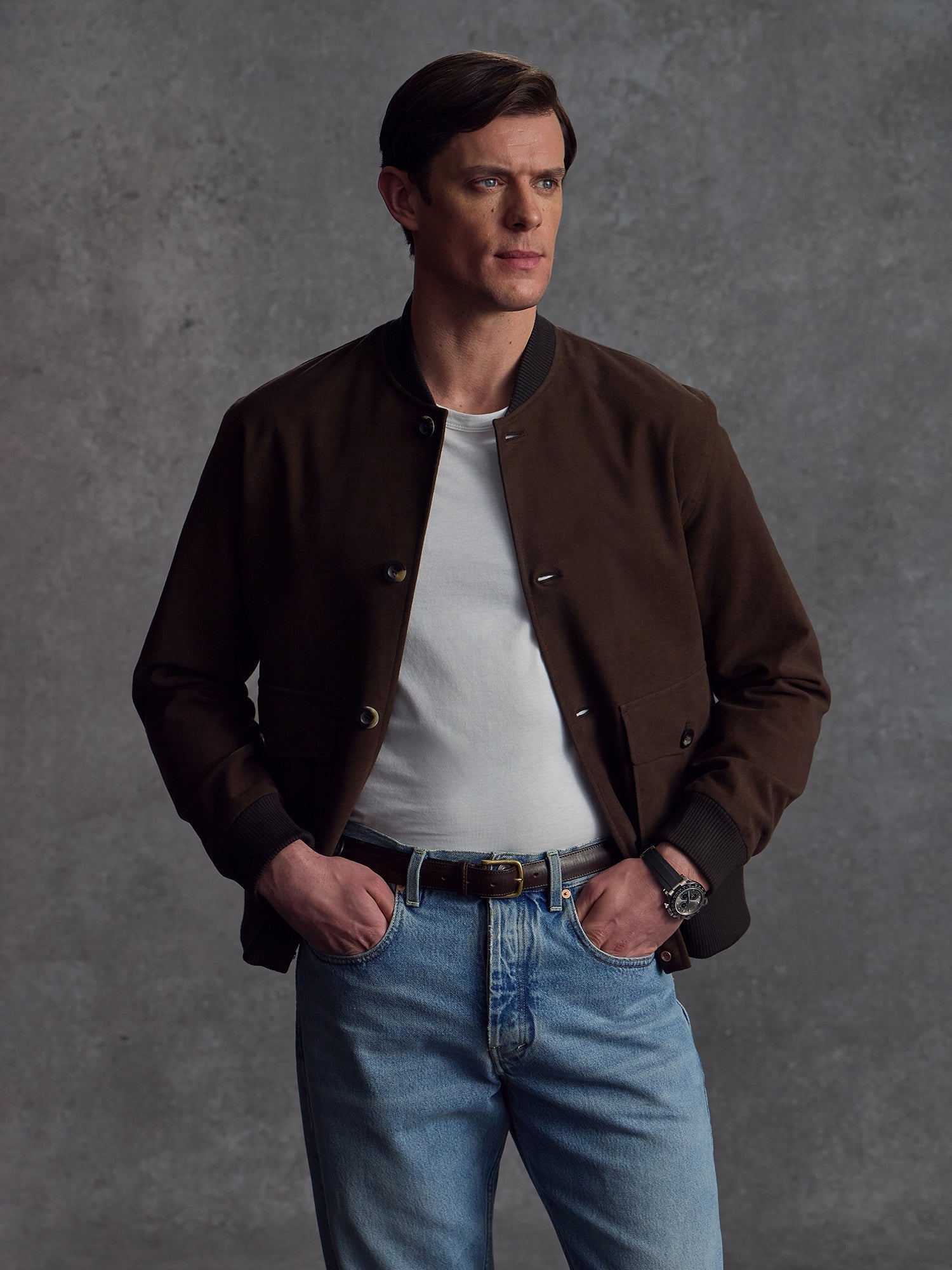 The Moleskin Bomber - Brown