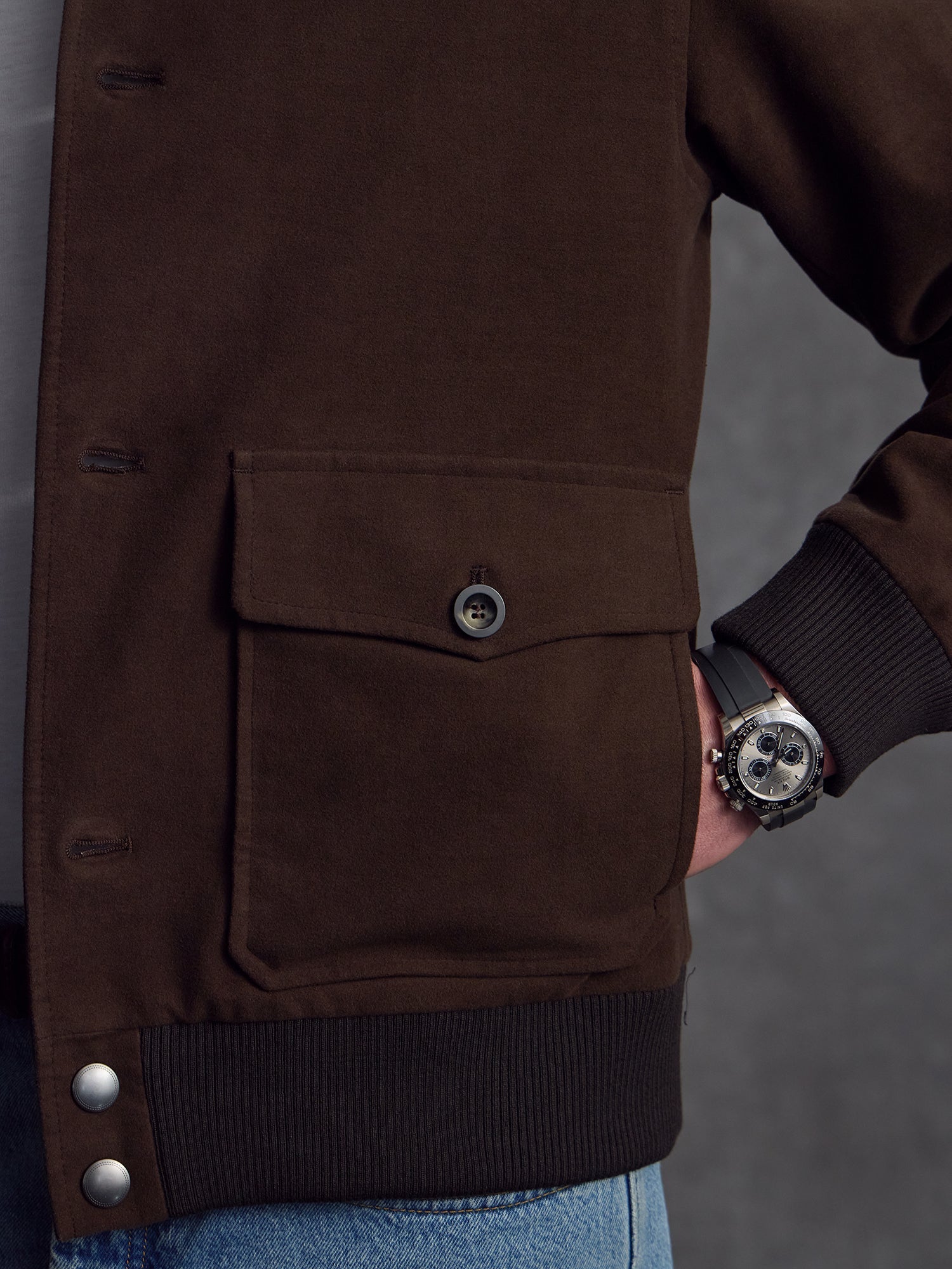 The Moleskin Bomber - Brown