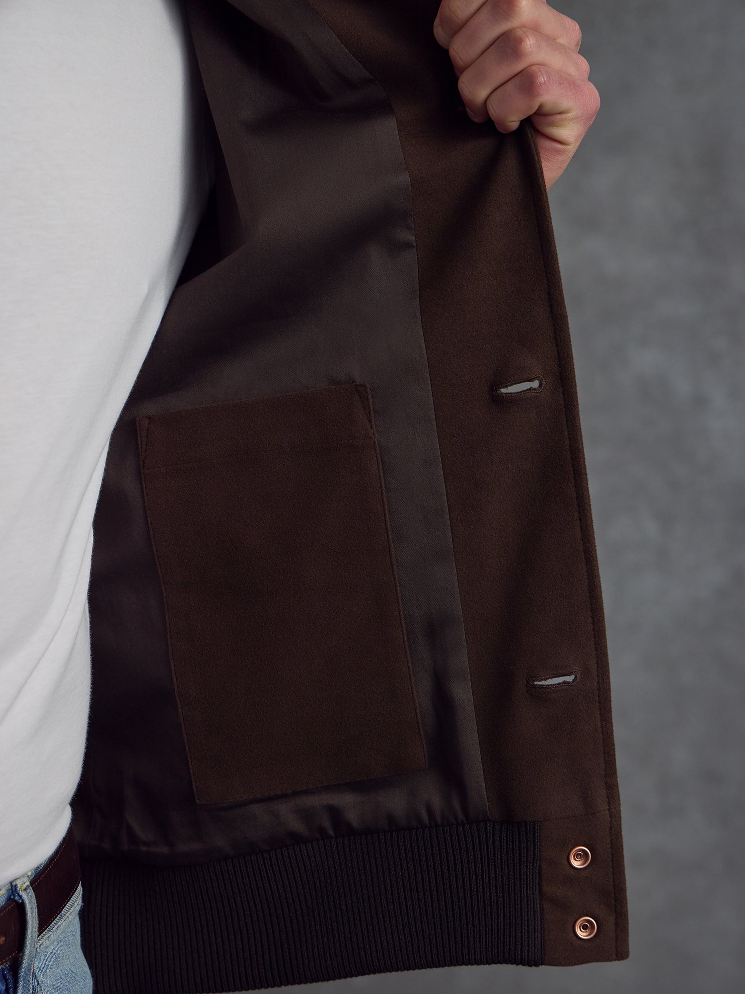 The Moleskin Bomber - Brown