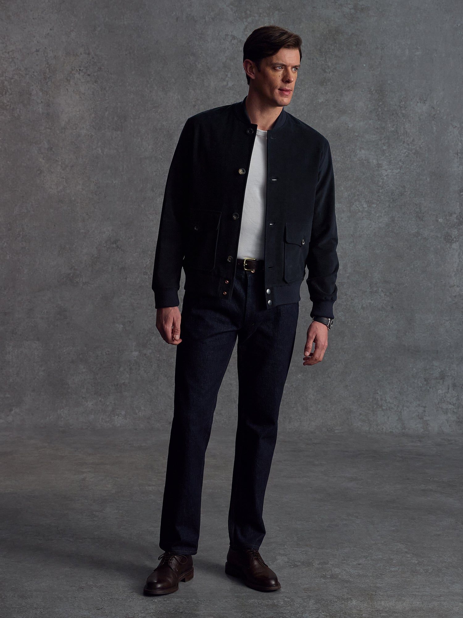 The Moleskin Bomber - Navy