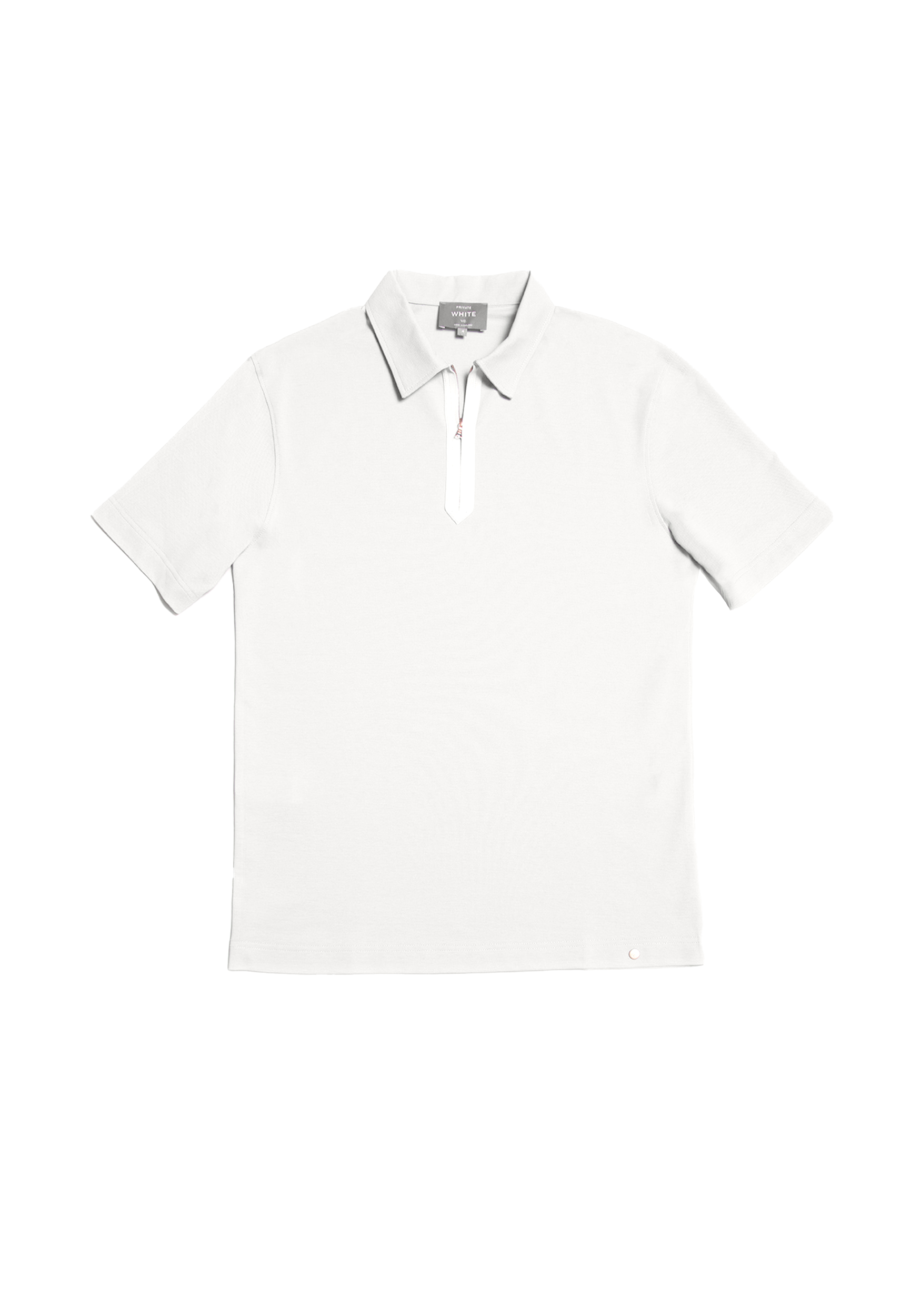 The Ashley Zip Polo - Flake White
