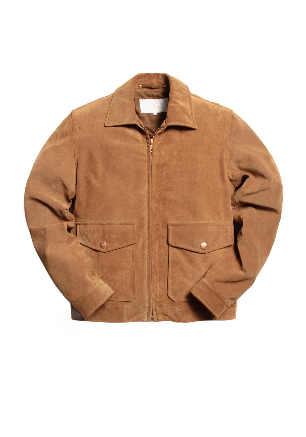 The Calf Suede Bomber - Tan