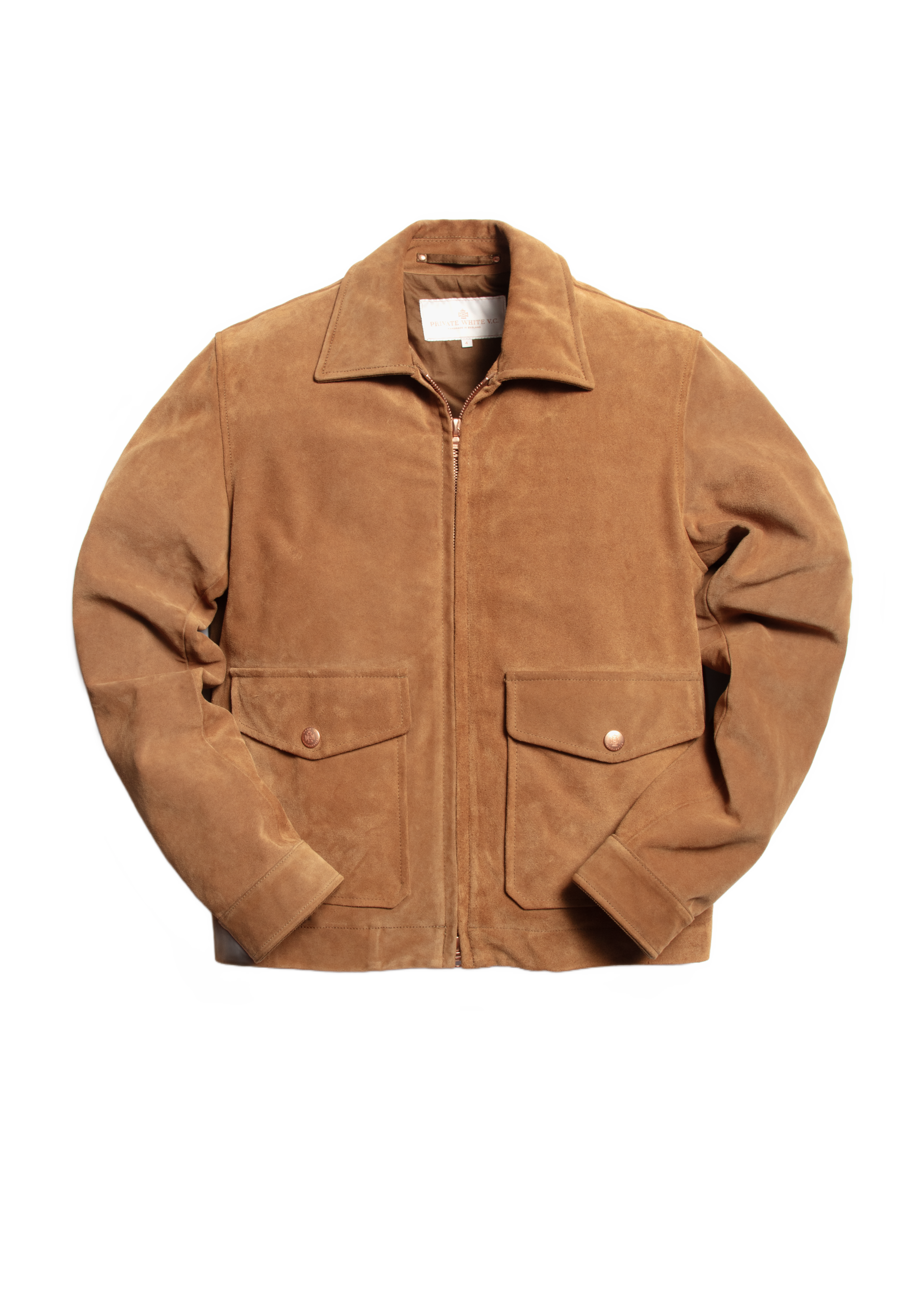 The Calf Suede Bomber - Tan
