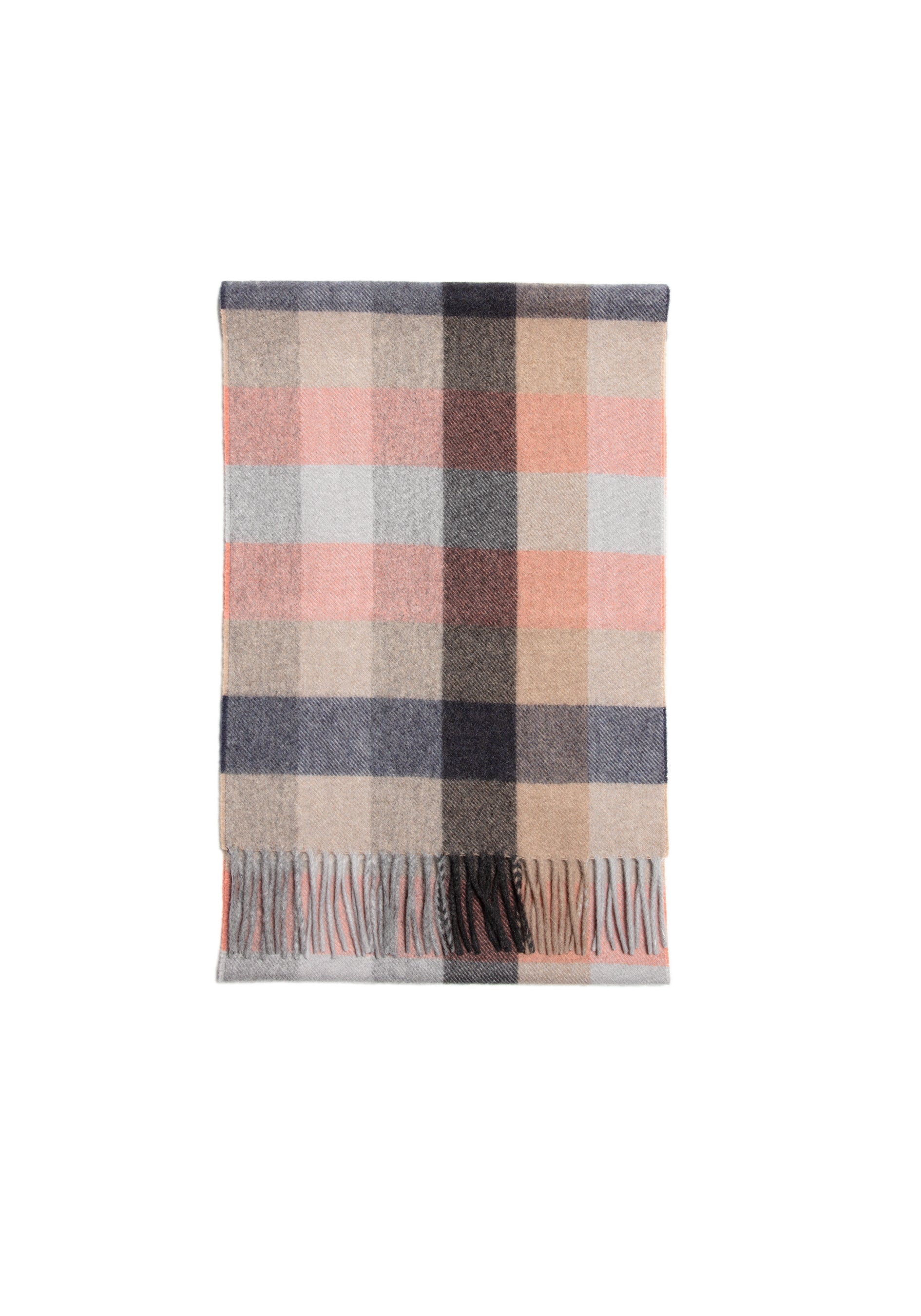 The Cashmere Check Scarf - Salmon Check