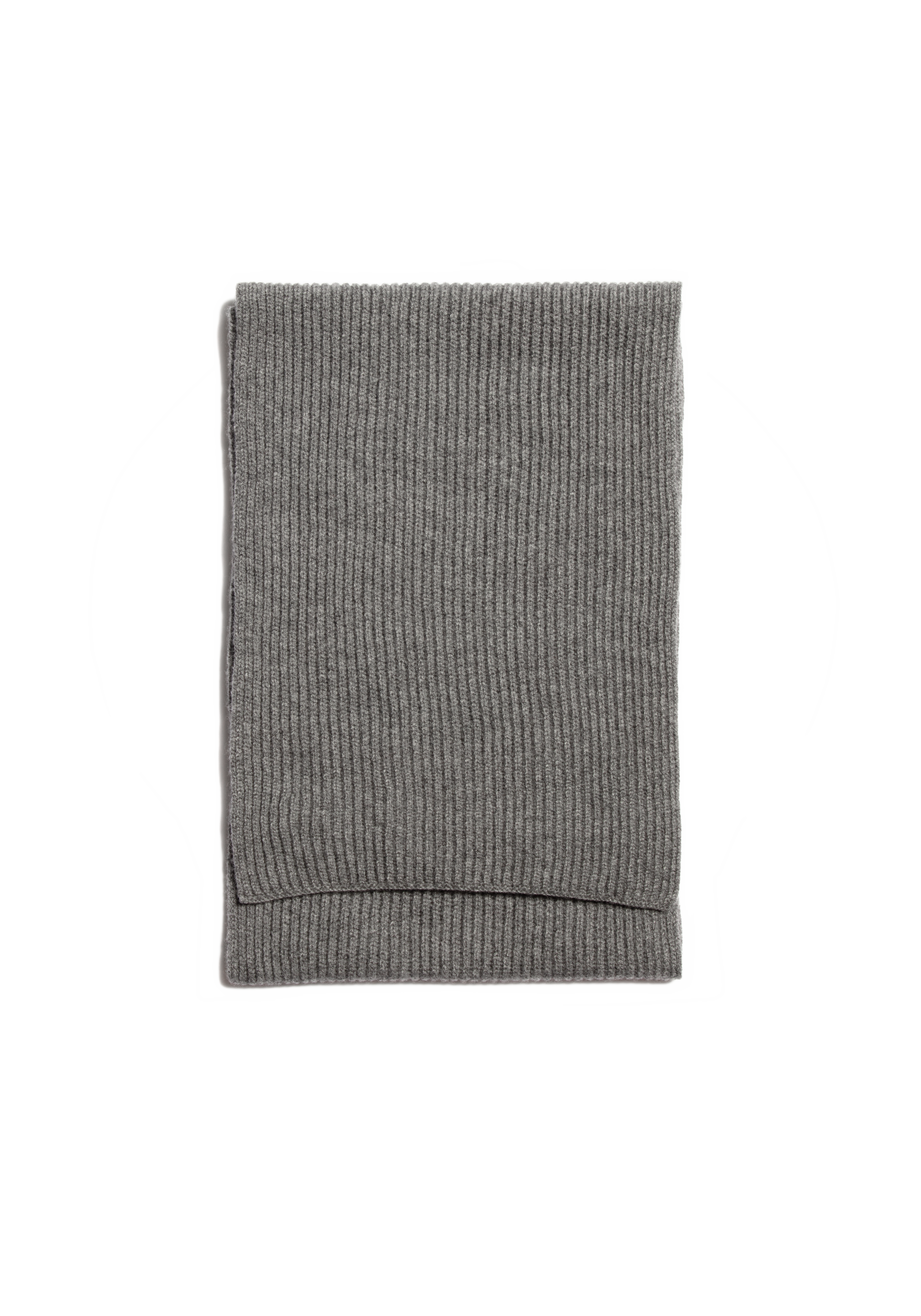 The Cashmere Ribbed Scarf - Cobble Grey