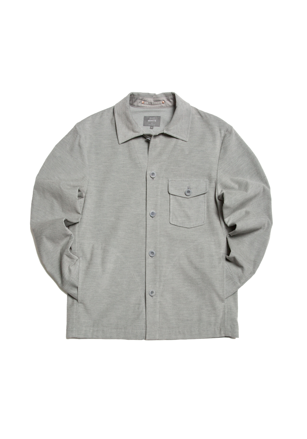 The Cord Patch Pocket Overshirt - Pale Grey