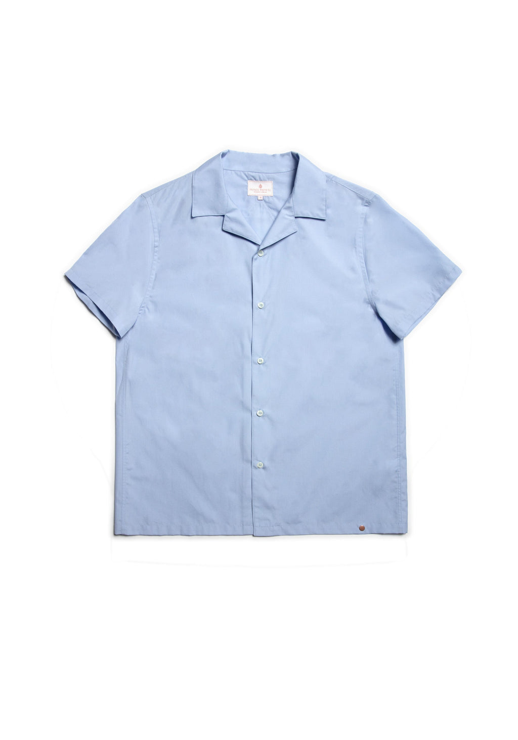 The Cotton Cuban Collar Shirt - Azure