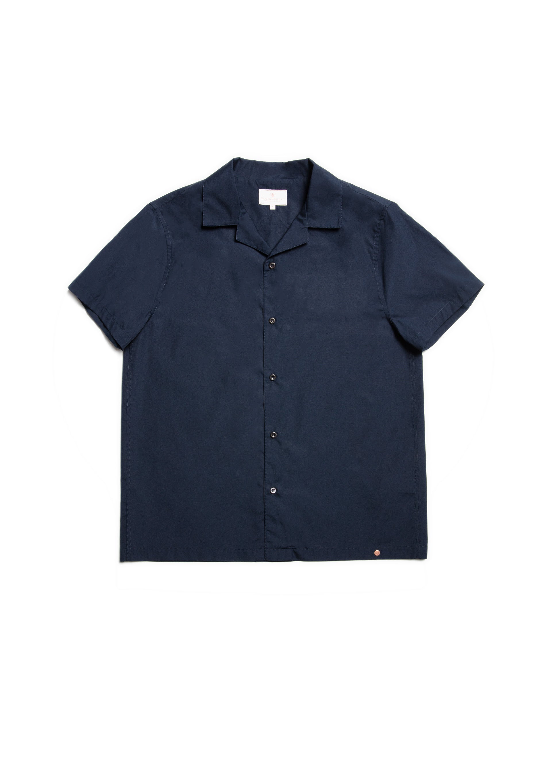The Cotton Cuban Collar Shirt - Ink