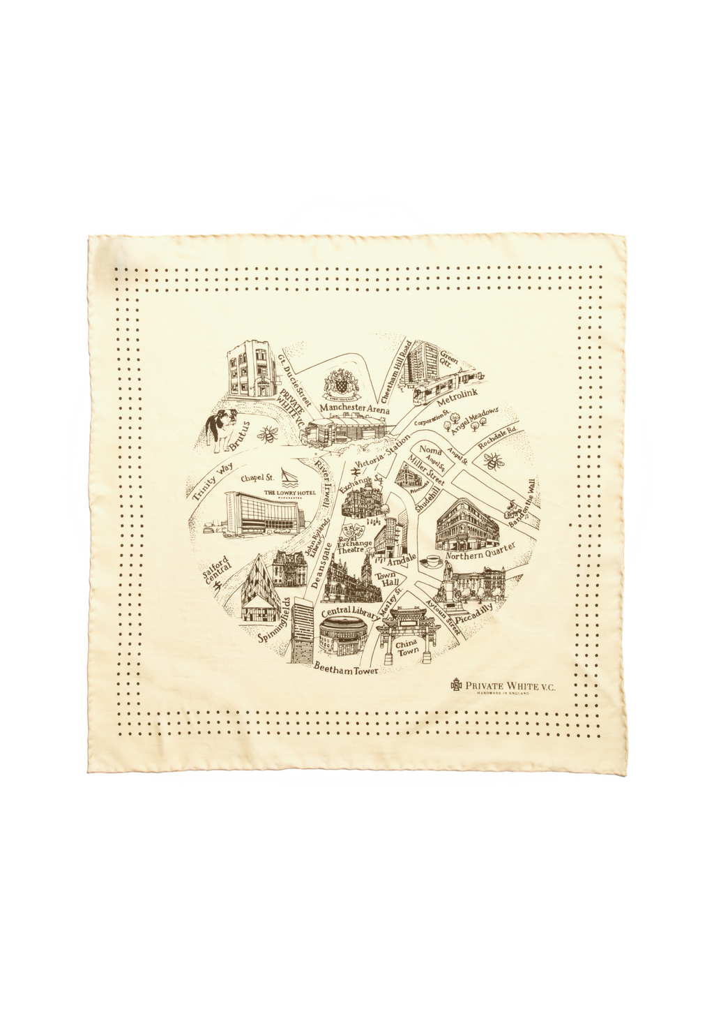 The Manchester Silk Scarf - Alabaster