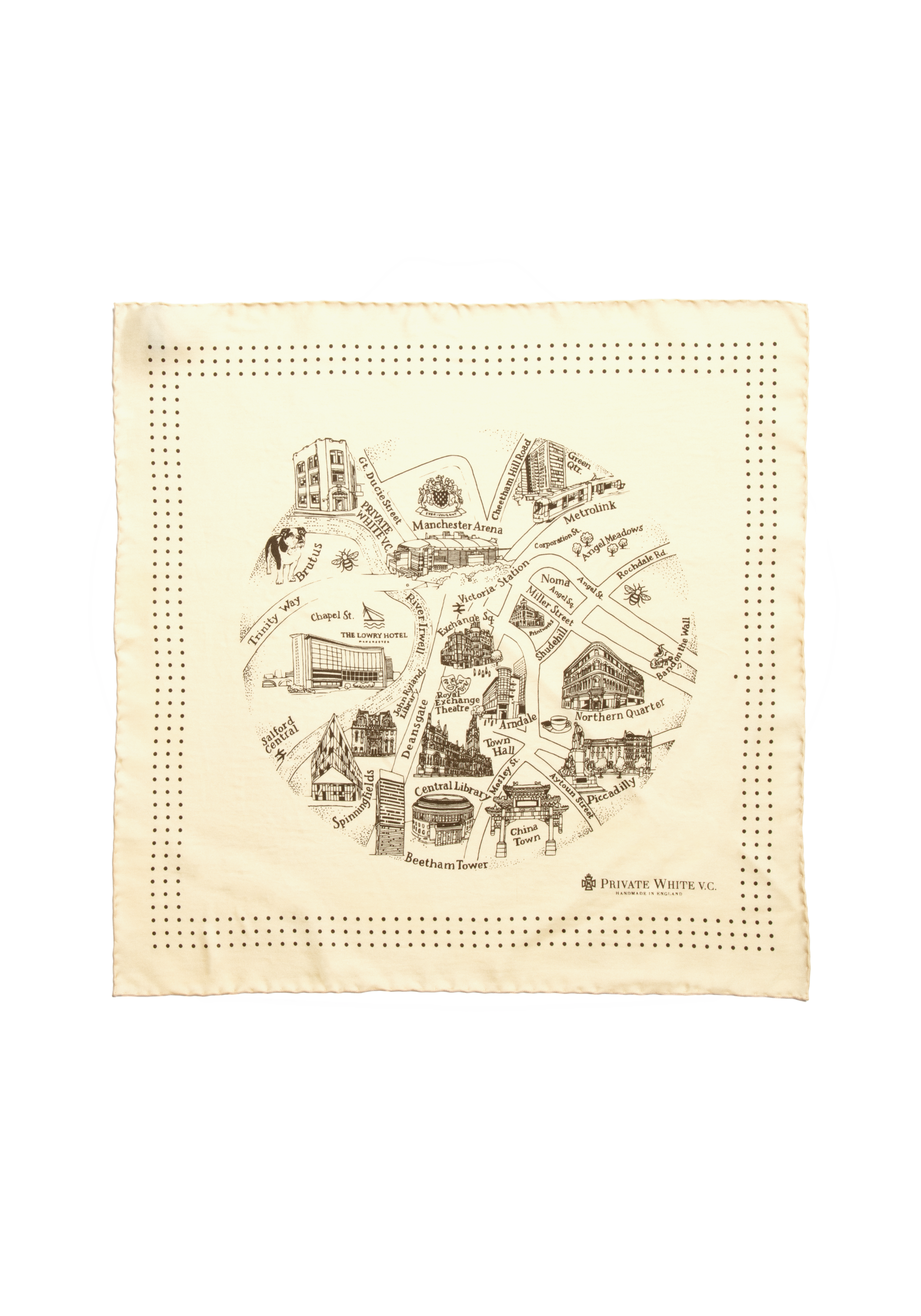 The Manchester Silk Scarf - Alabaster