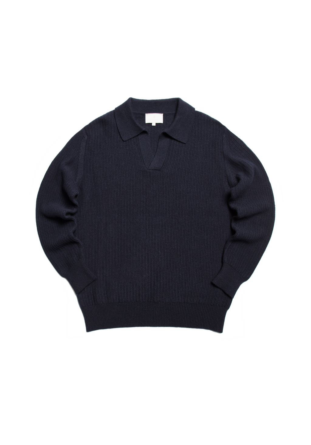 The Open Collar Cashmere Jumper - Ink