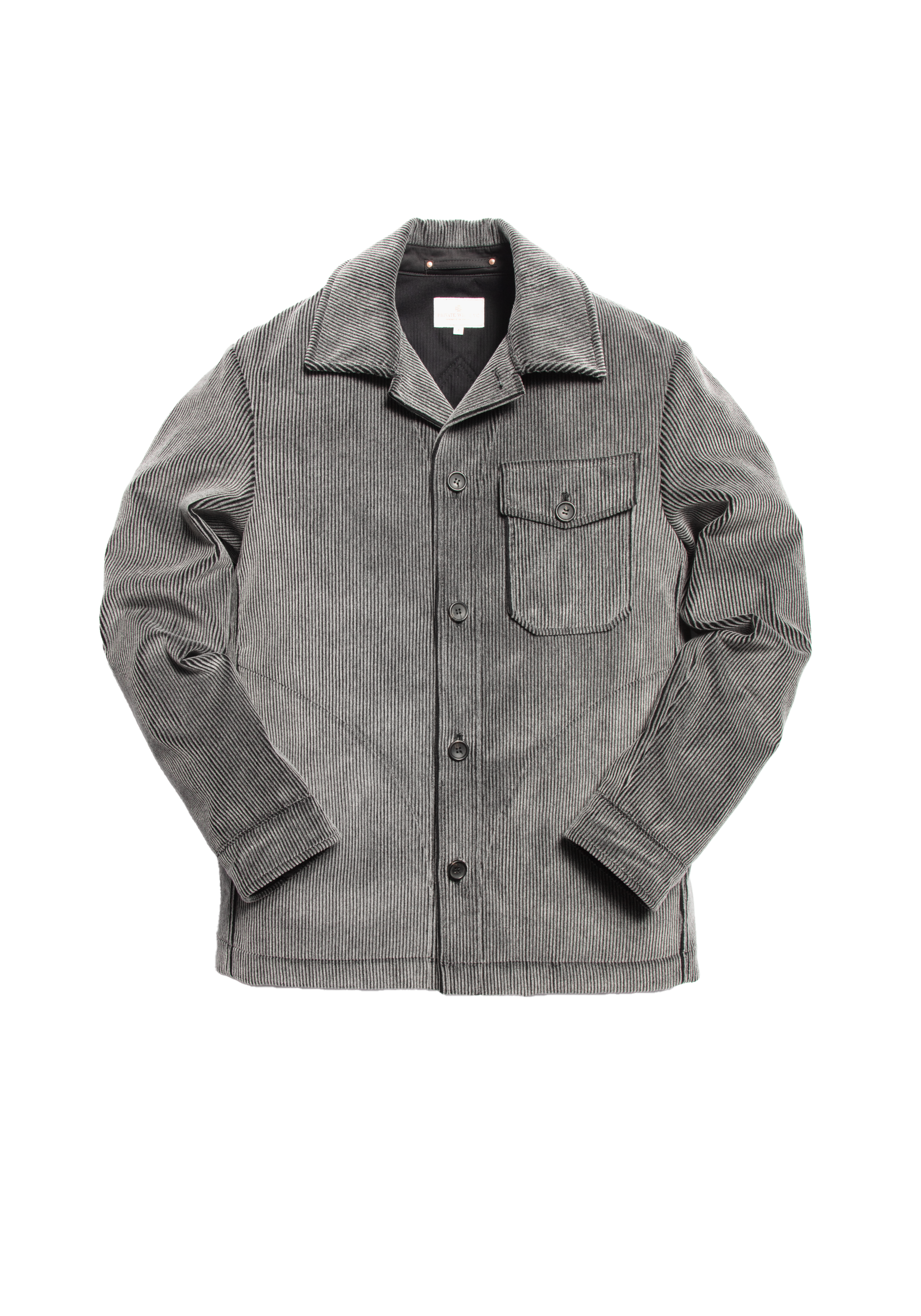 The Stamford Cord Shacket - Cobble Grey