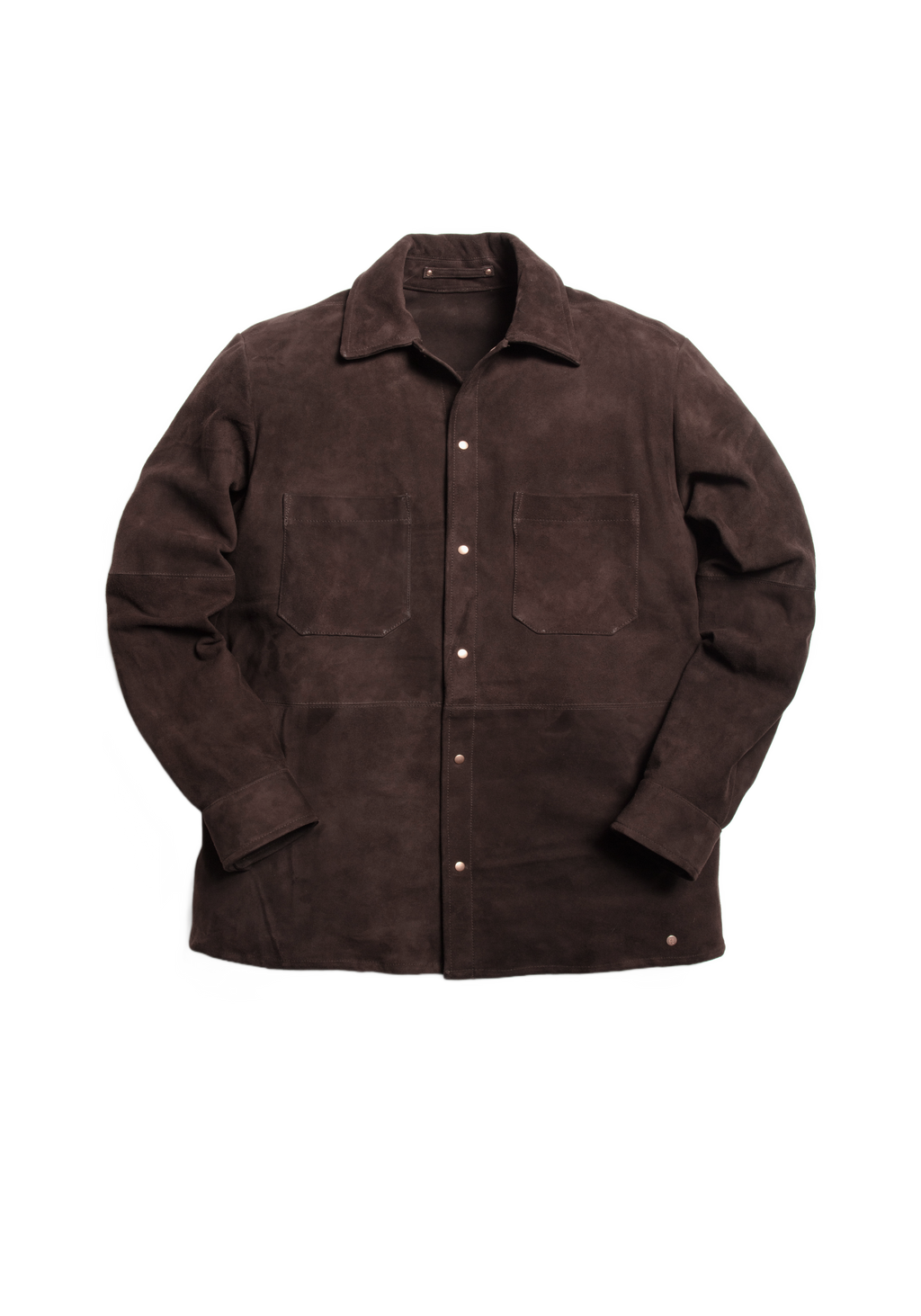 The Suede Studded Overshirt - Brown
