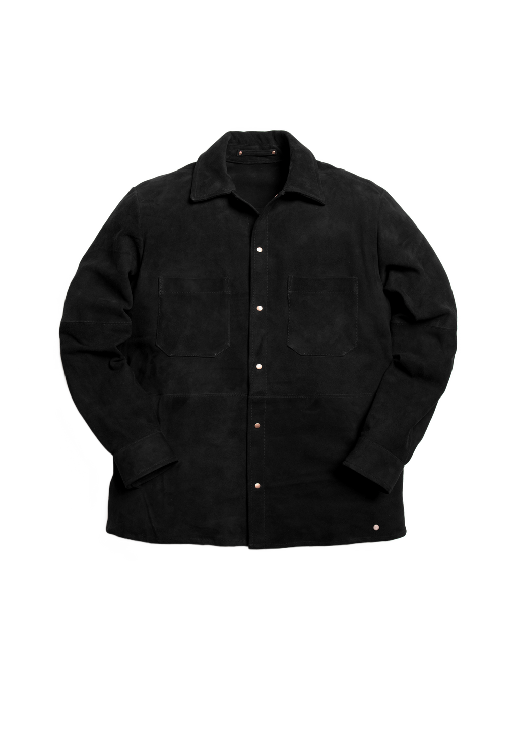 The Suede Studded Overshirt - Ivory Black