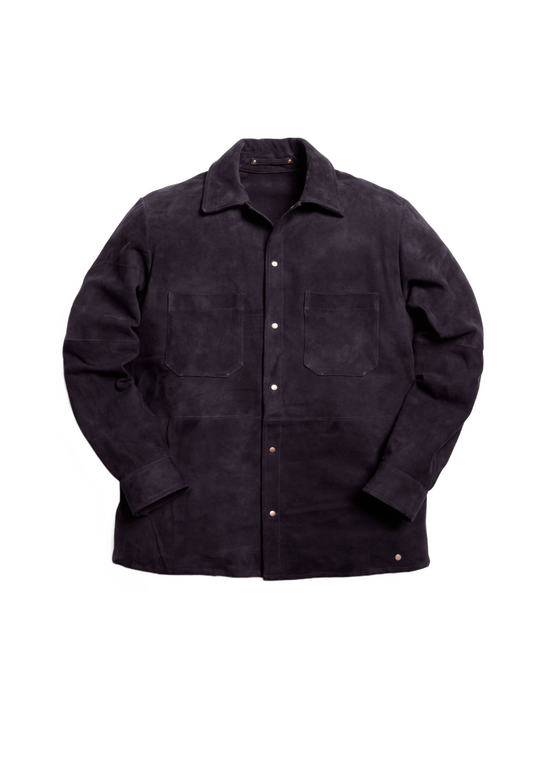 The Suede Studded Overshirt - Midnight