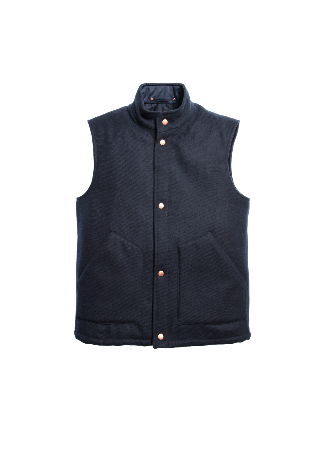 The Wool Wadded Gilet - Navy