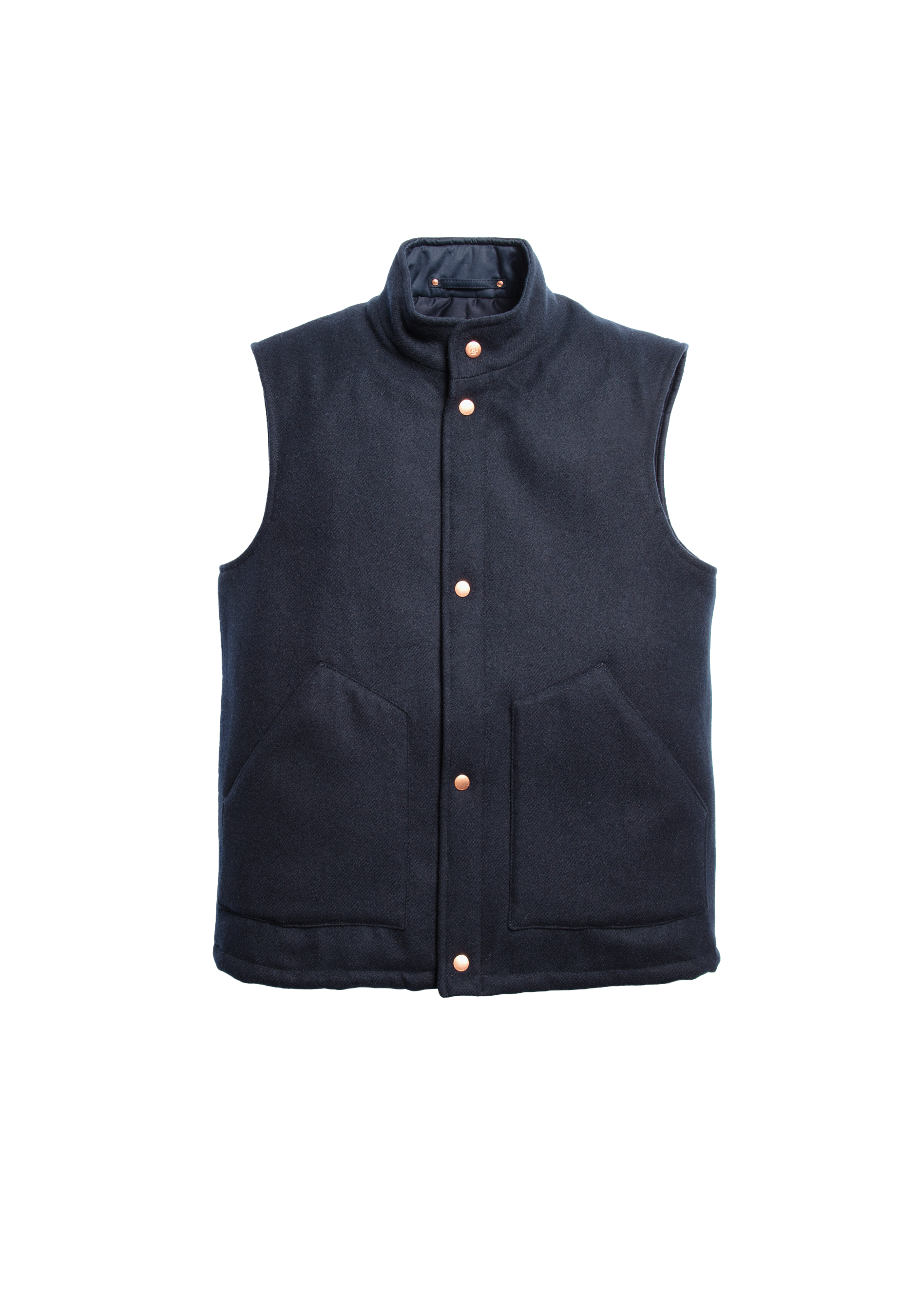 The Wool Wadded Gilet - Navy