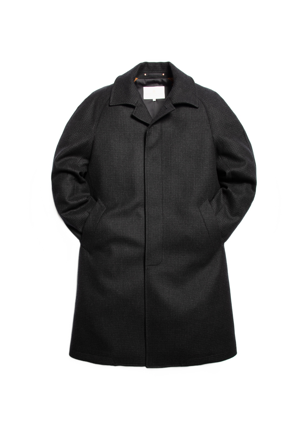 The Woollen Crew Coat - Charcoal Dogtooth