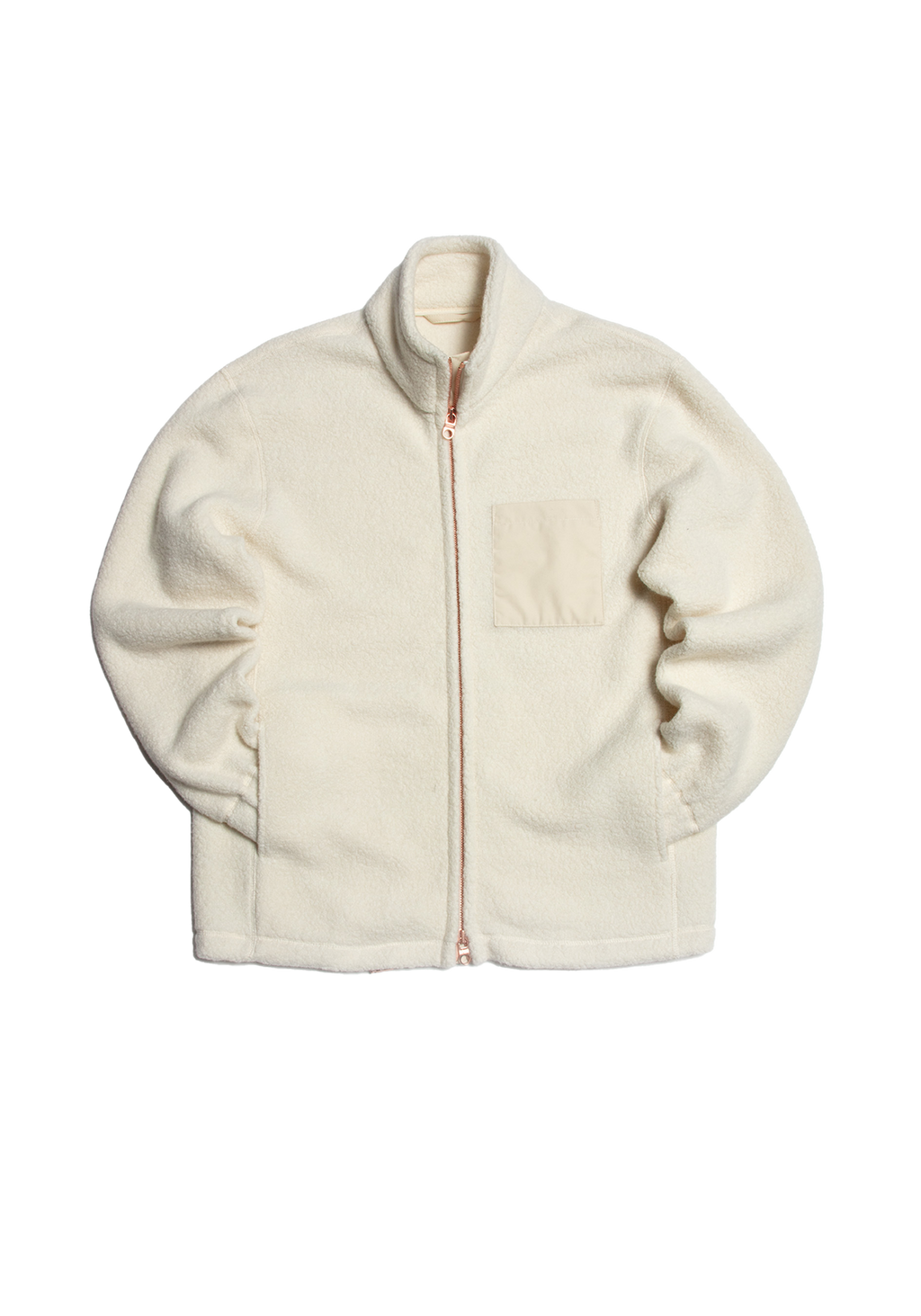 The Zip Up Fleece Jacket - Flake White
